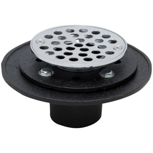 PROFLO PF42958RD Chrome Cast Iron Round Shower Drain (2" Nh Connection