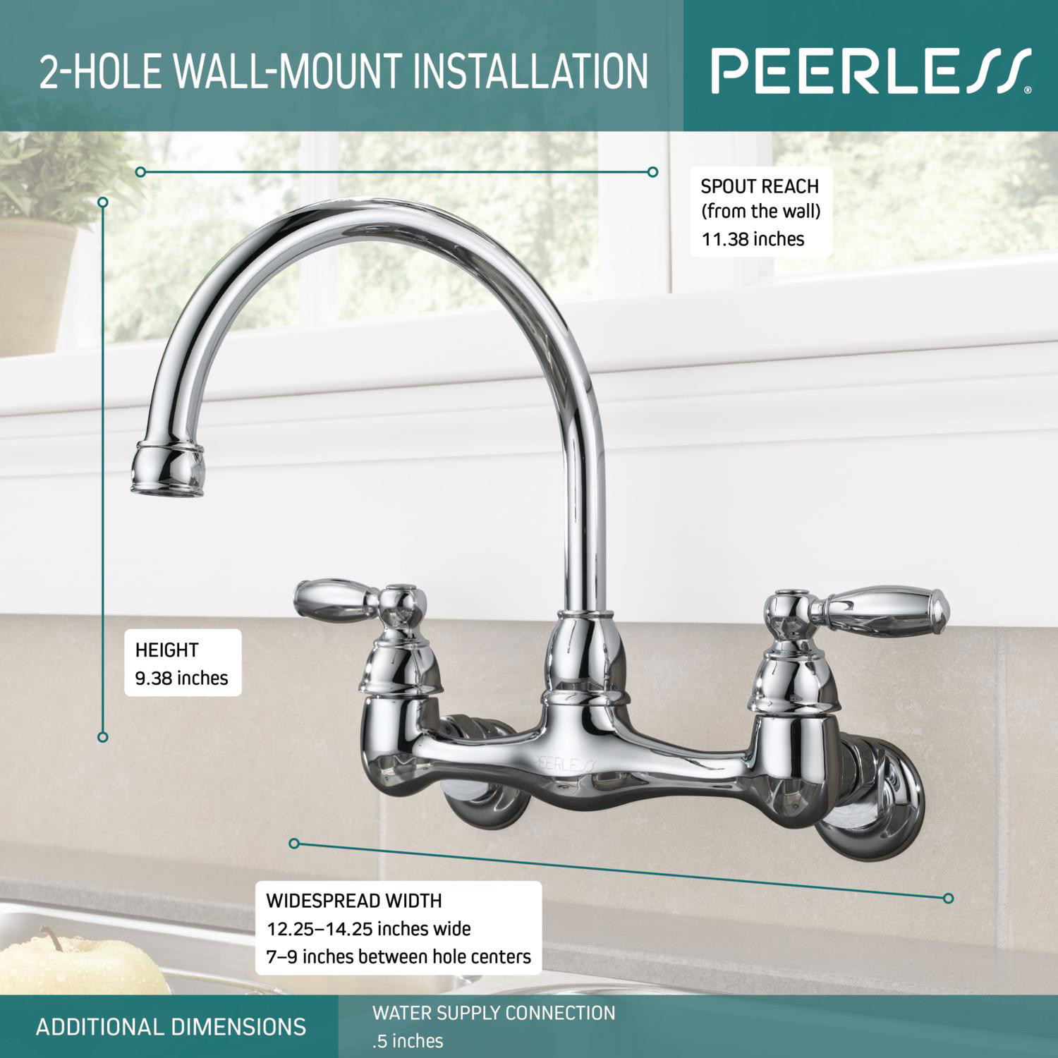 Peerless P299305LF Kitchen Faucet Wall Mounted Chrome 34449652254 eBay
