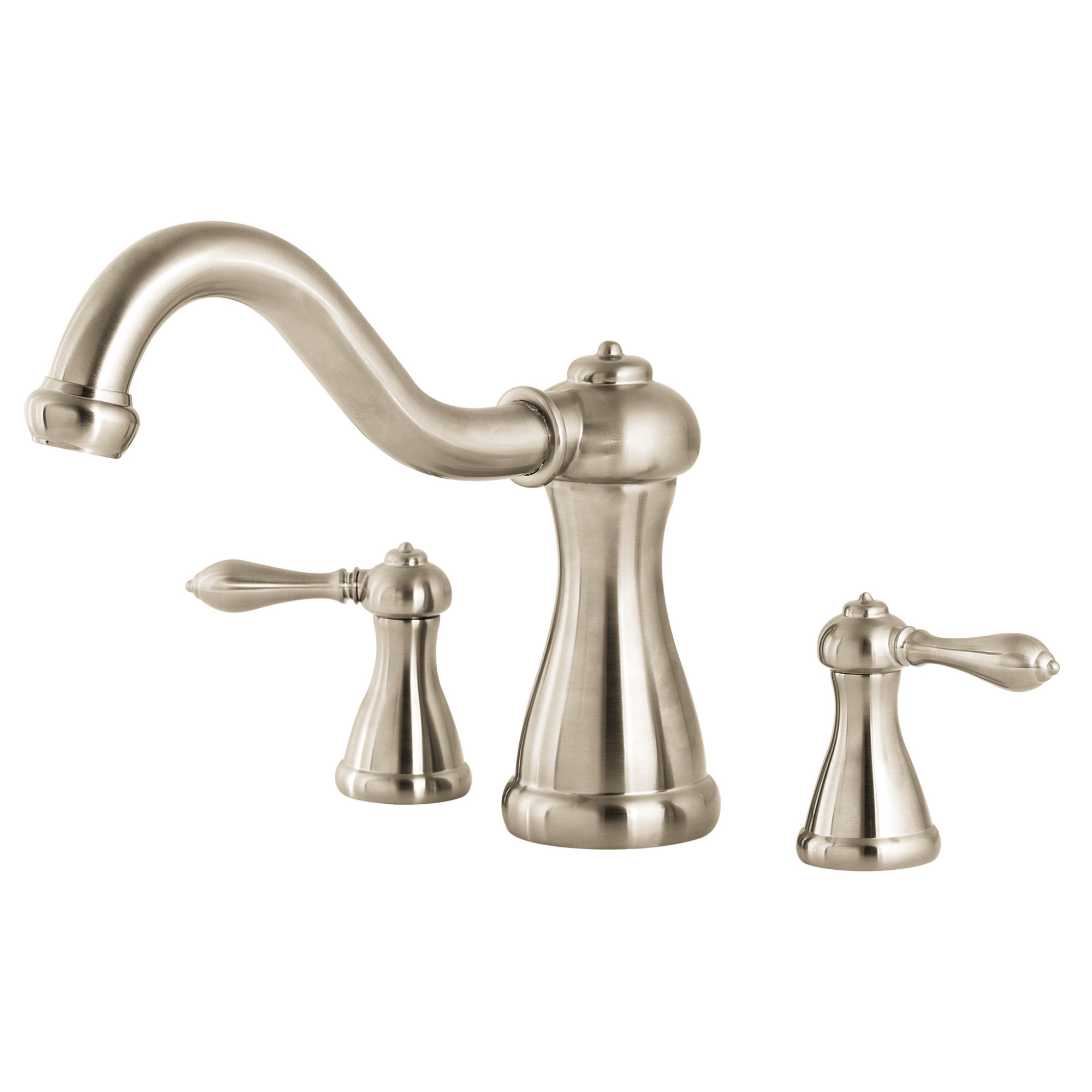 Brushed Nickel Jacuzzi MP33 Water Rainbow Flow Deck Mounted Roman Tub Filler