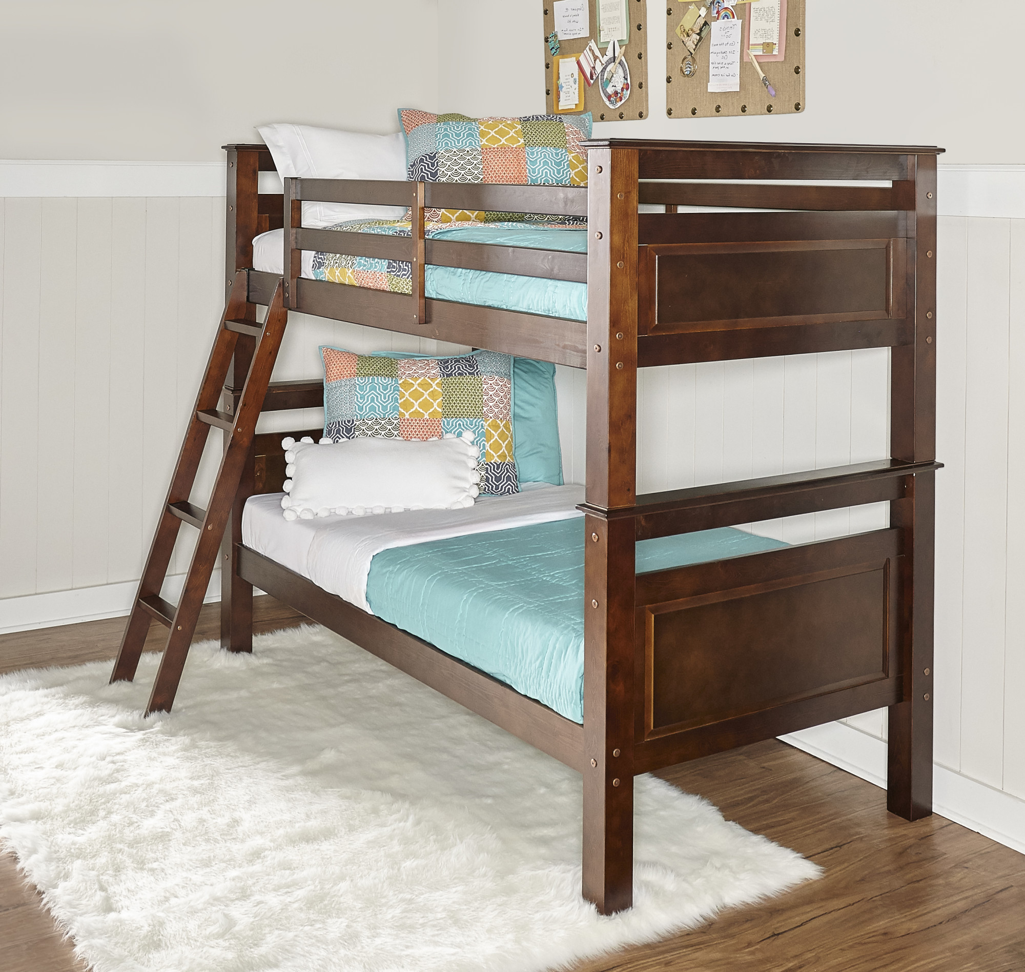 Powell Home Fashions D1047y16 Beckett Twin Wood Bunk Bed Frame With Powell Home Fashions D1047y16 Beckett Twin Wood Bunk Bed Frame With Built In Lad