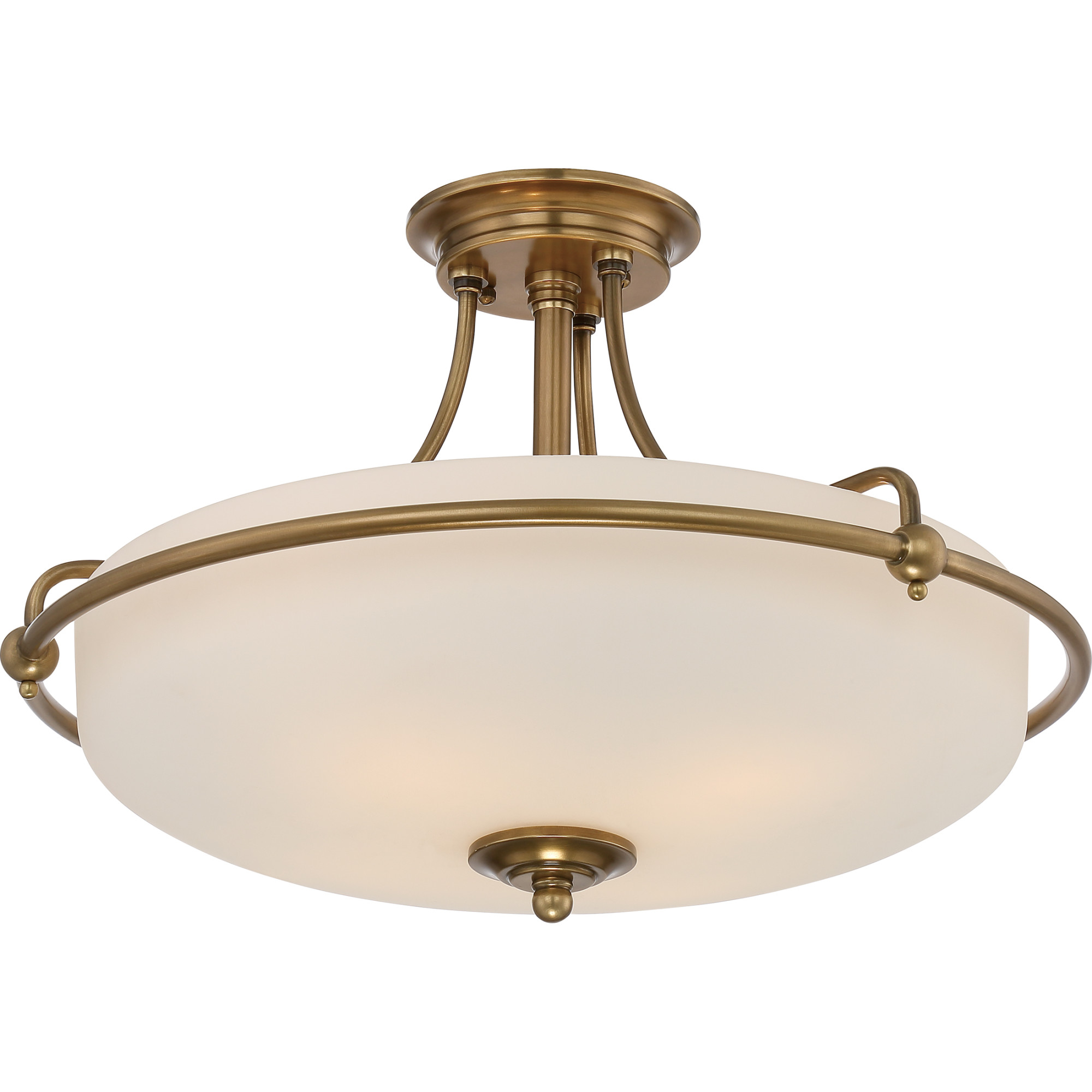 Quoizel GF1721 Nickel Griffin 4Light 21"W SemiFlush Mount Ceiling