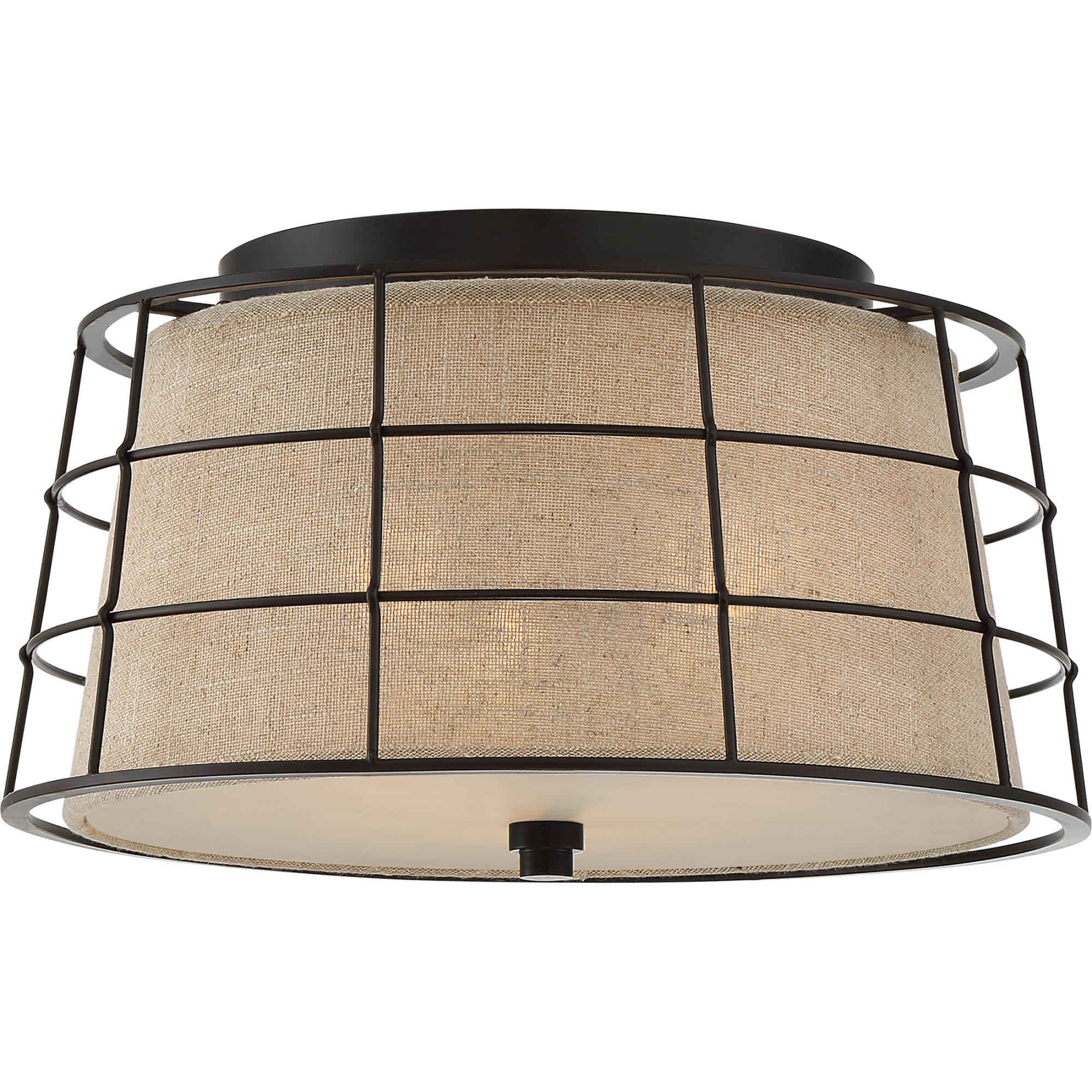 Quoizel Lnd1616 Mottled Cocoa Landings 3 Light 16 W Flush Mount