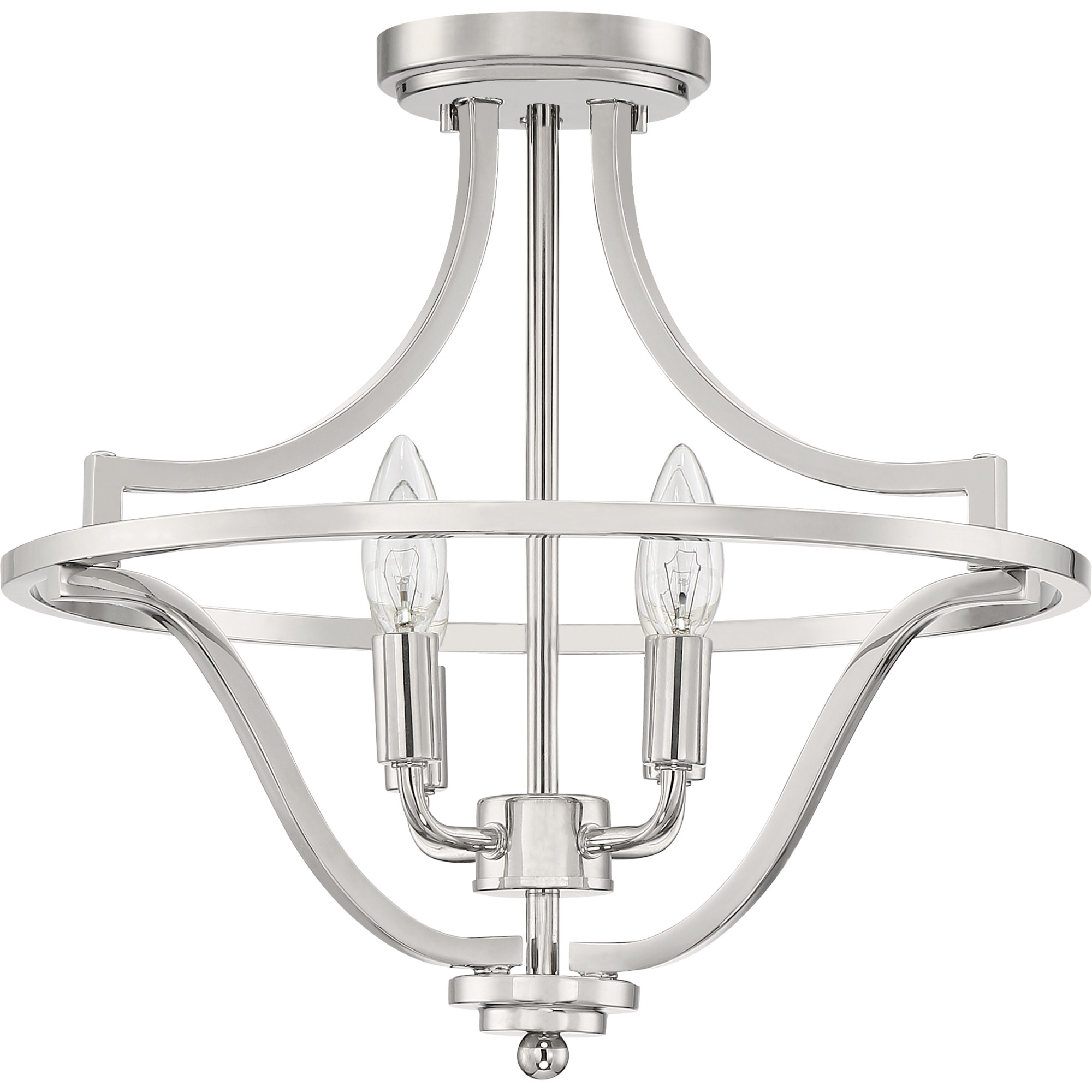 Quoizel QF5119 Nickel Harvel 4Light 16"W SemiFlush Ceiling Fixture eBay