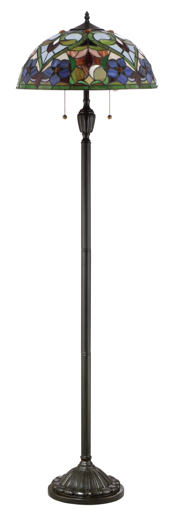 Quoizel TFVT9362 Bronze Violets 2Light 62"H Floor Lamp With Tiffany
