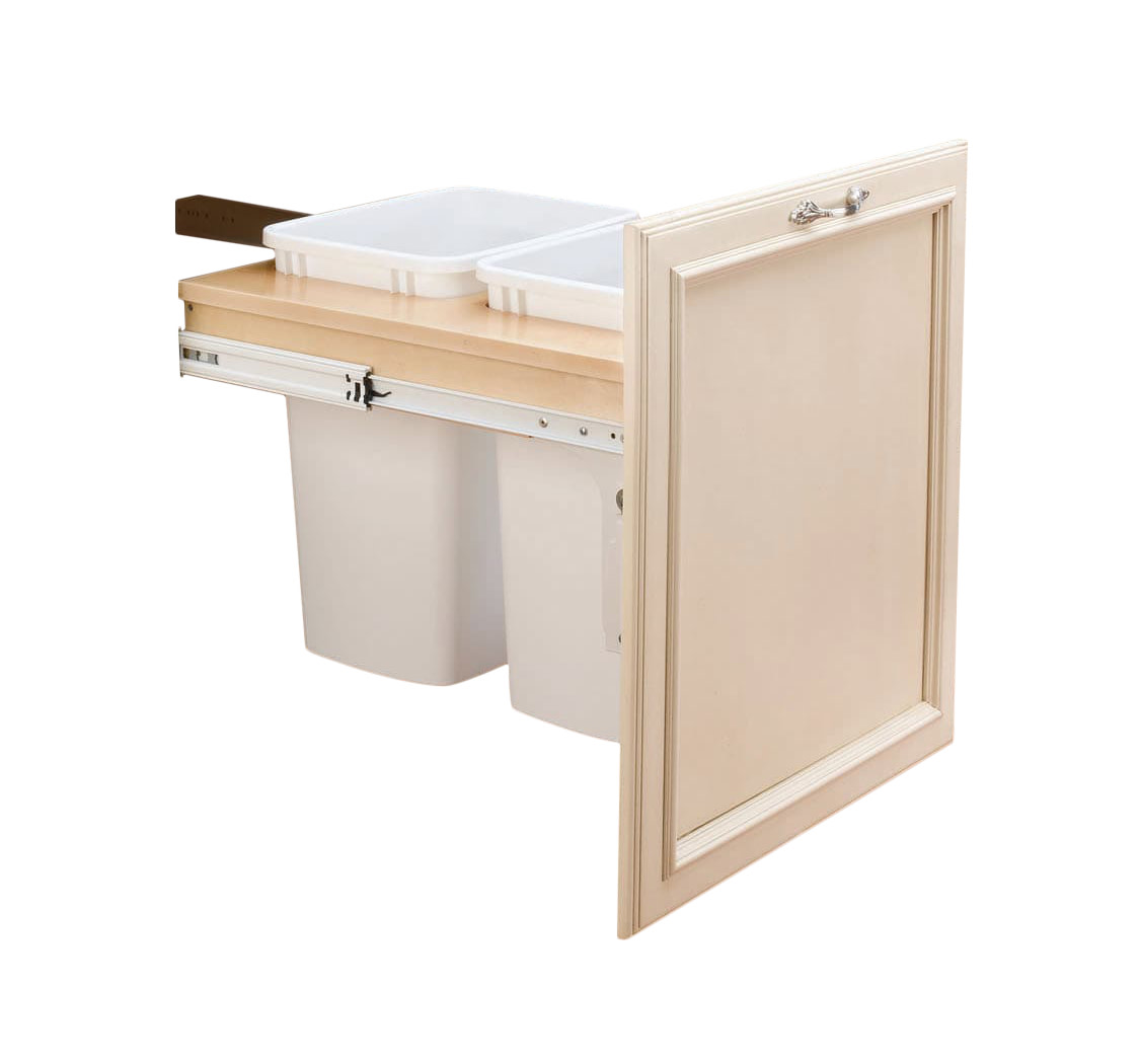 RevAShelf 4WCTM24DM2 4WCTM Top Mount Double Bin Trash Can Natural