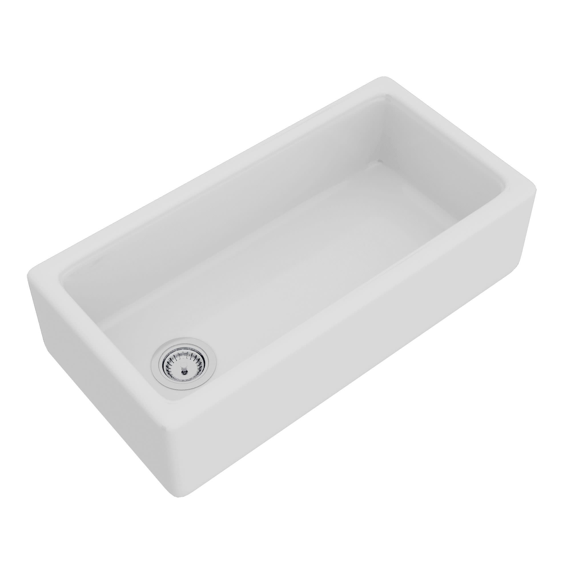 Rohl RC3618 White Shaws 36" Farmhouse Single Basin Fireclay Kitchen