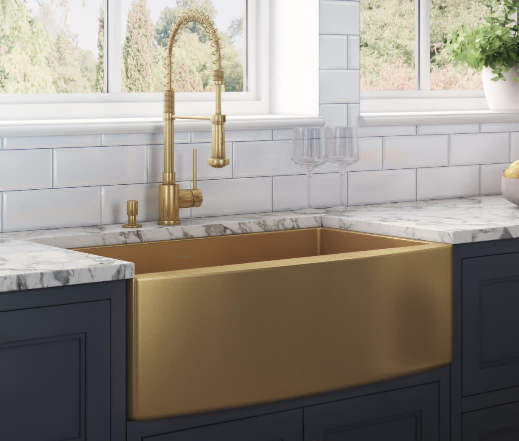 Ruvati Rvh9880 36 Inch Apron Front Farmhouse Kitchen Sink Gold Ebay