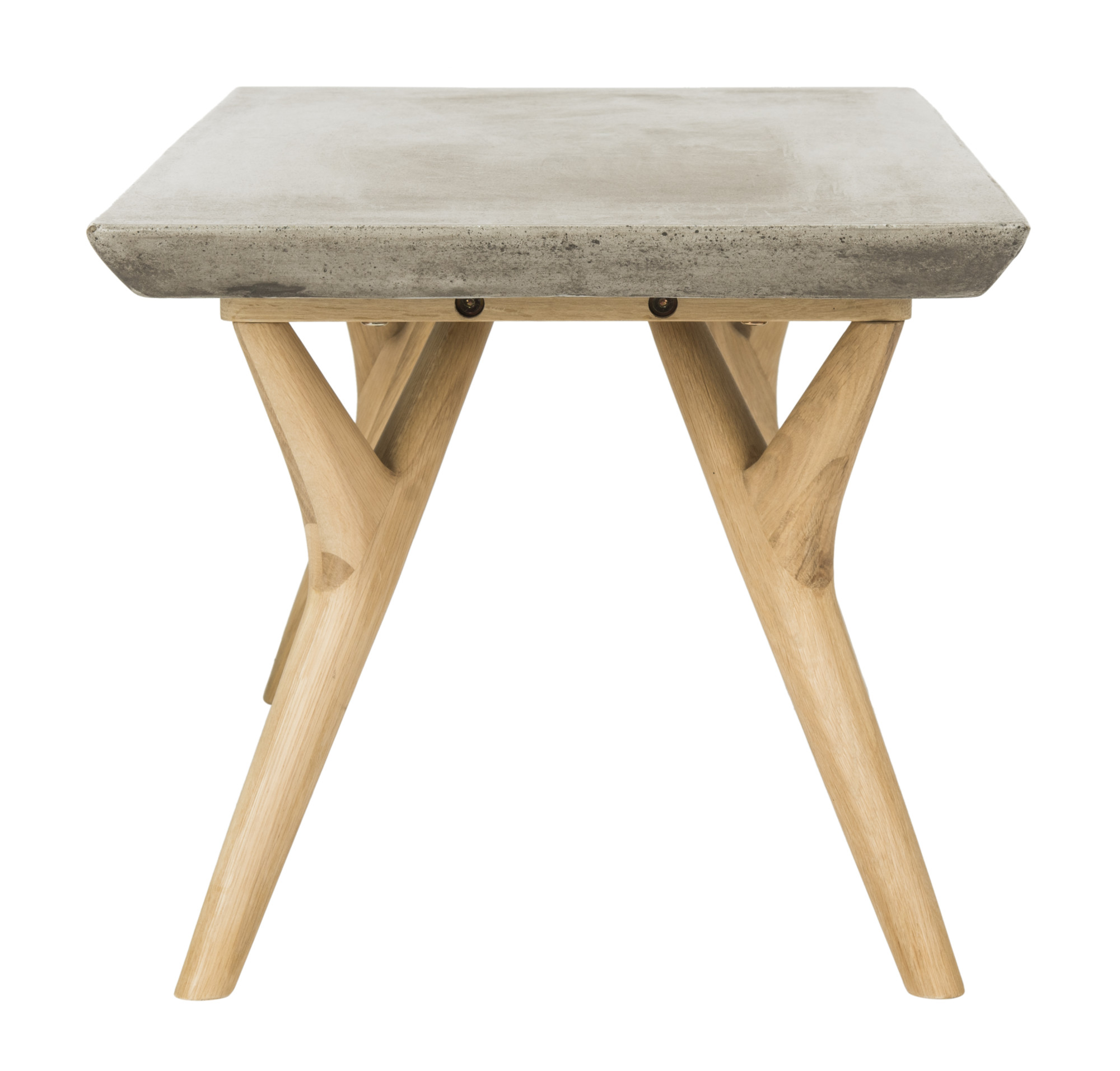 Details About Safavieh Vnn1018 Pacey 39 3 8 Inch Wide Concrete Top Oak Outdoor Coffee Table