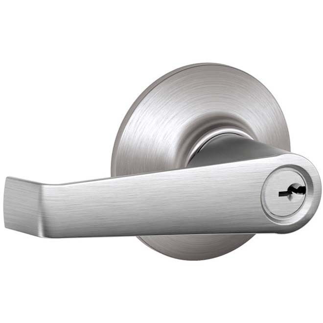 Schlage F80ELA Chrome Elan Single Cylinder Keyed Entry Storeroom Door