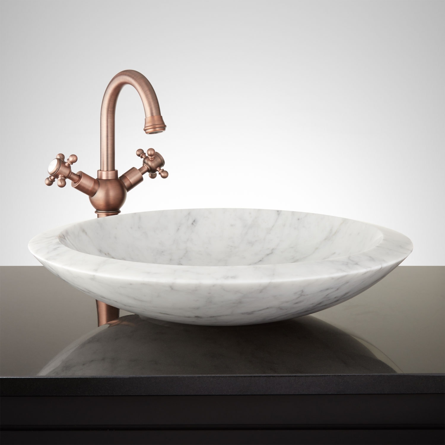 Signature Hardware 354903 Lyra 20" Carrara Marble Vessel Sink White