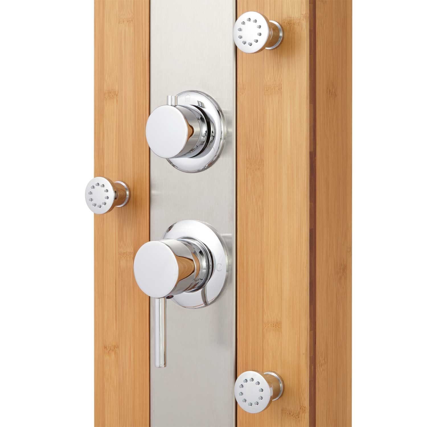 Signature Hardware 417702 Newman Thermostatic Outdoor Shower Bamboo