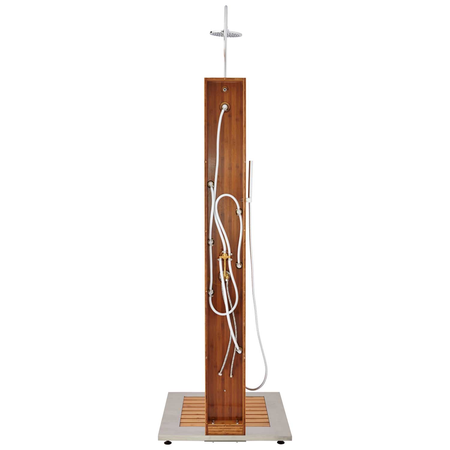 Signature Hardware 417702 Newman Thermostatic Outdoor Shower Bamboo