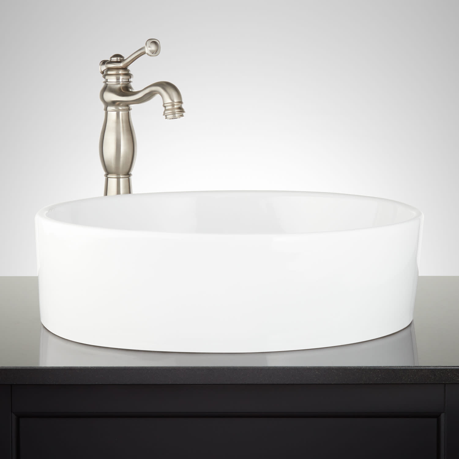 Signature Hardware 434192 Lancarote Oval Porcelain Vessel Sink White