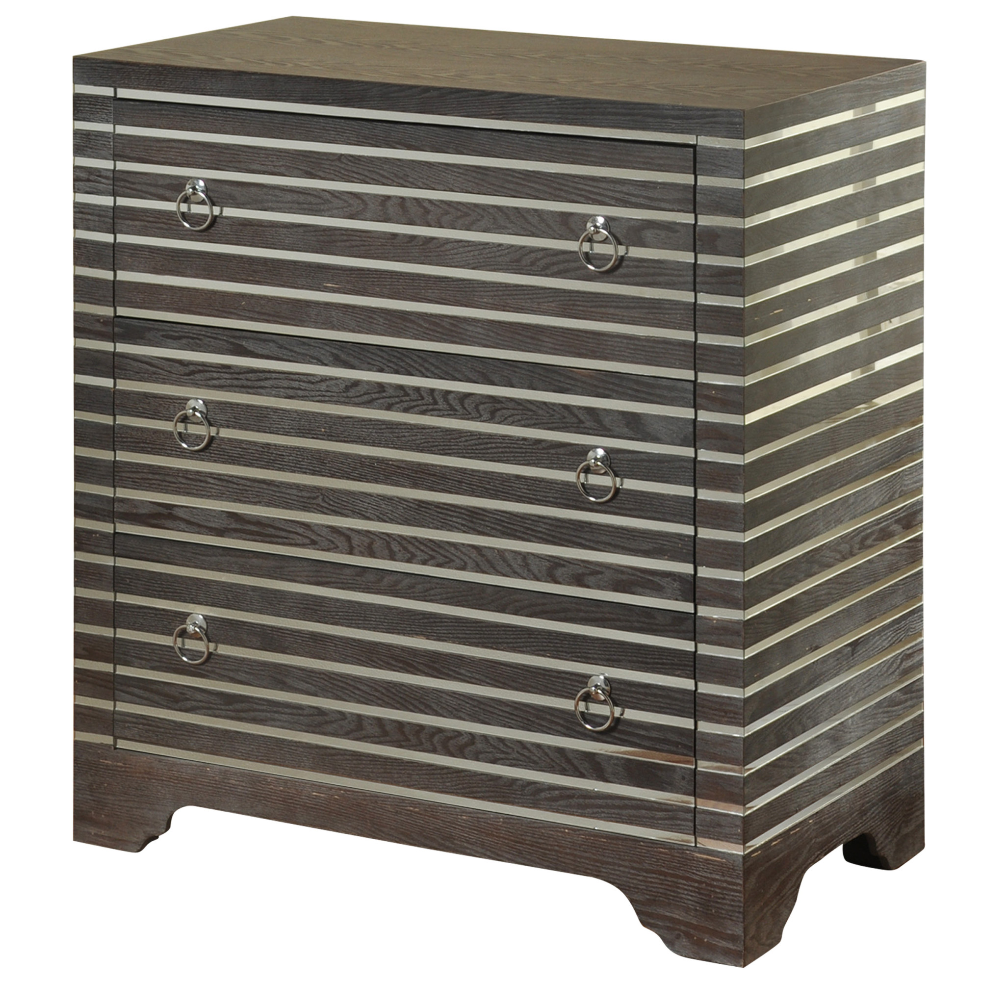 Stylecraft Sc Sf25126 30 W Three Drawer Glass And Wood Dresser