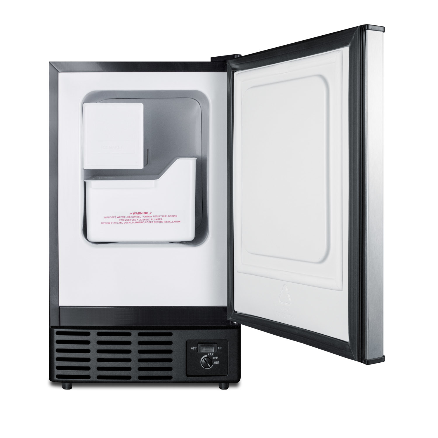 Summit BIM25 15"W 12 Lbs. Capacity BuiltIn Ice Maker Stainless Steel