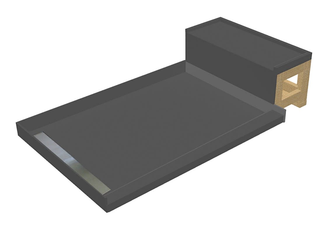 Tile Redi RT3048LRB30KIT 30" x 60" Corner Shower Pan with Single Curb