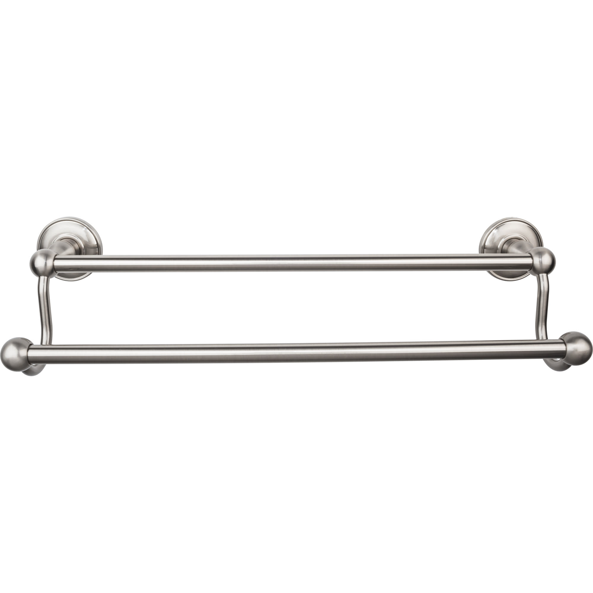 Top Knobs ED7D Nickel Edwardian Bath 18" Double Towel Bar Plain