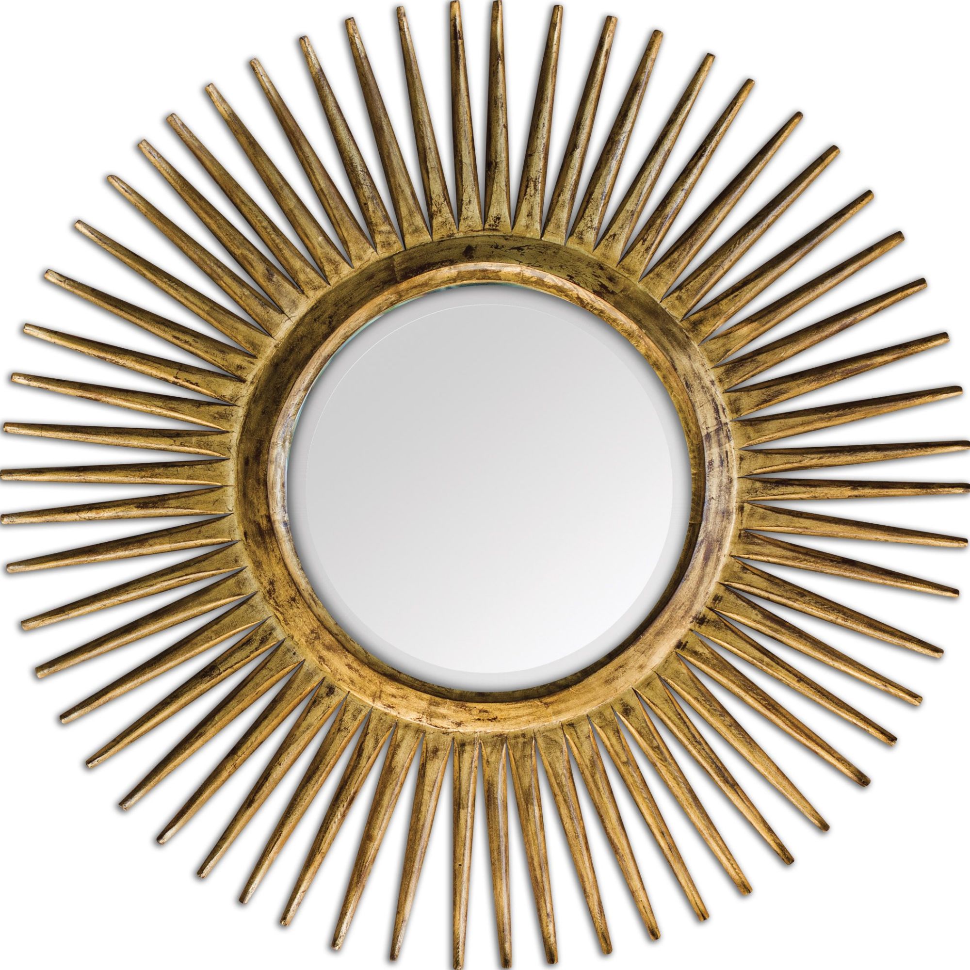 Uttermost 5032 Destello Starburst Rounded Mirror Distressed Sanded Gold Leaf 792977050323 EBay