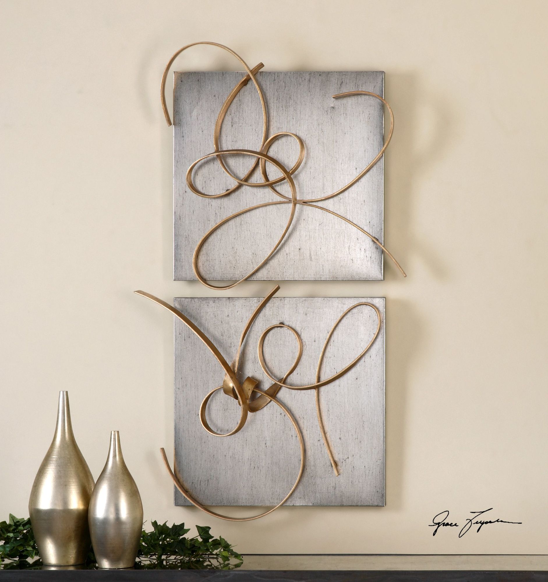 Uttermost 07071 Silver Harmony Wall Decor 2 Piece Set eBay