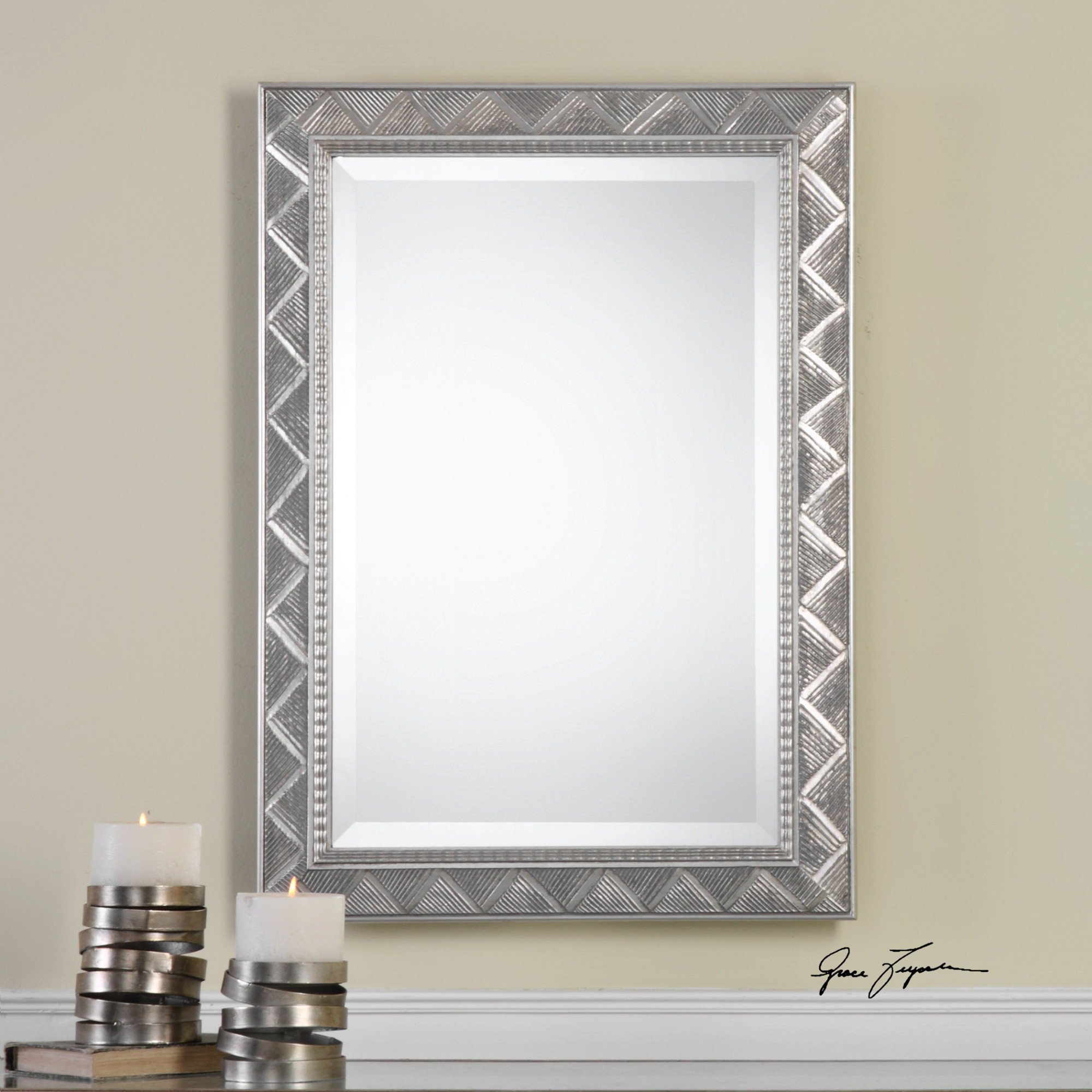 Uttermost 09172 Ioway 23 1/2"W Rectangular Framed Beveled Mirror