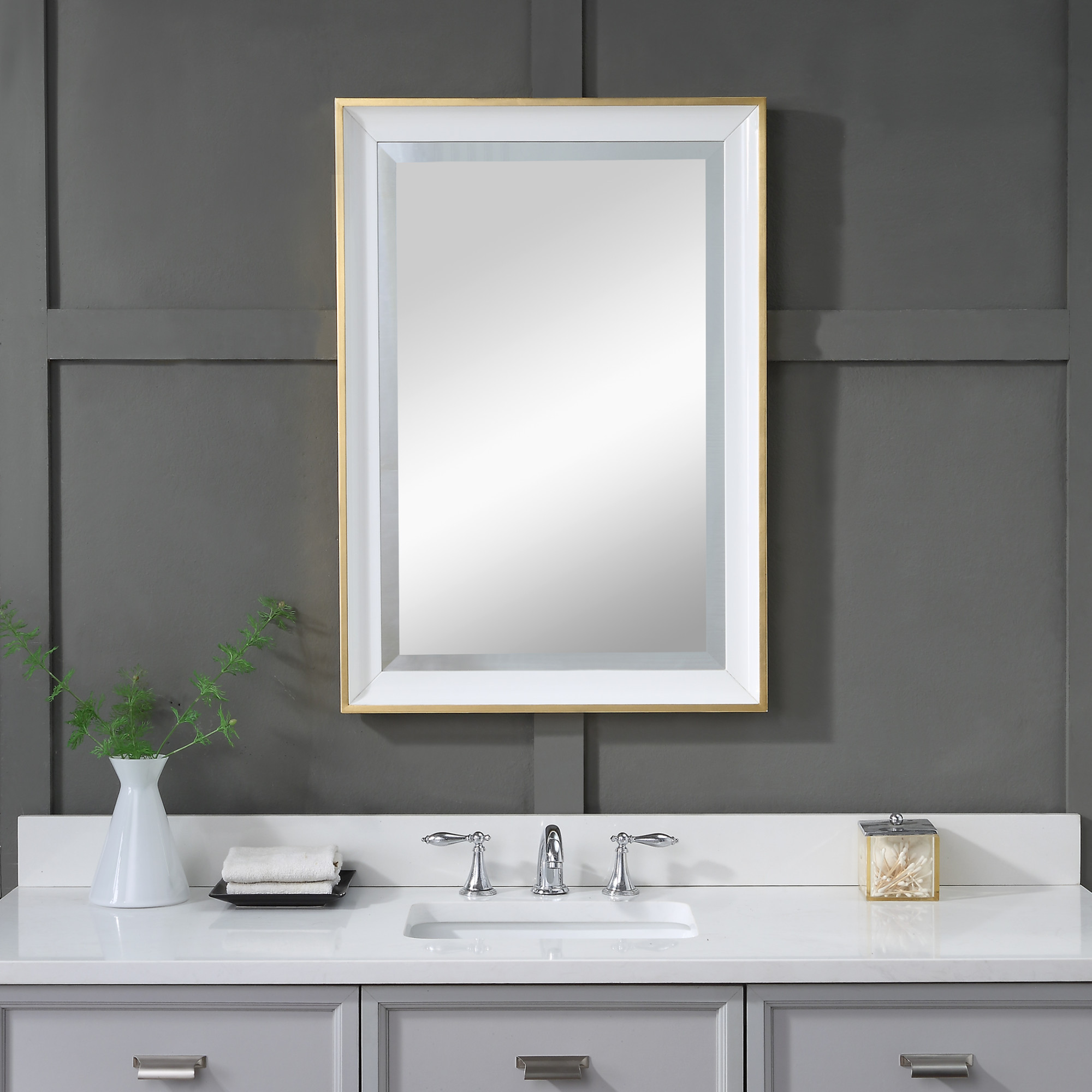 Uttermost 09627 Gema 34" x 24" Rectangular Contemporary Vanity White