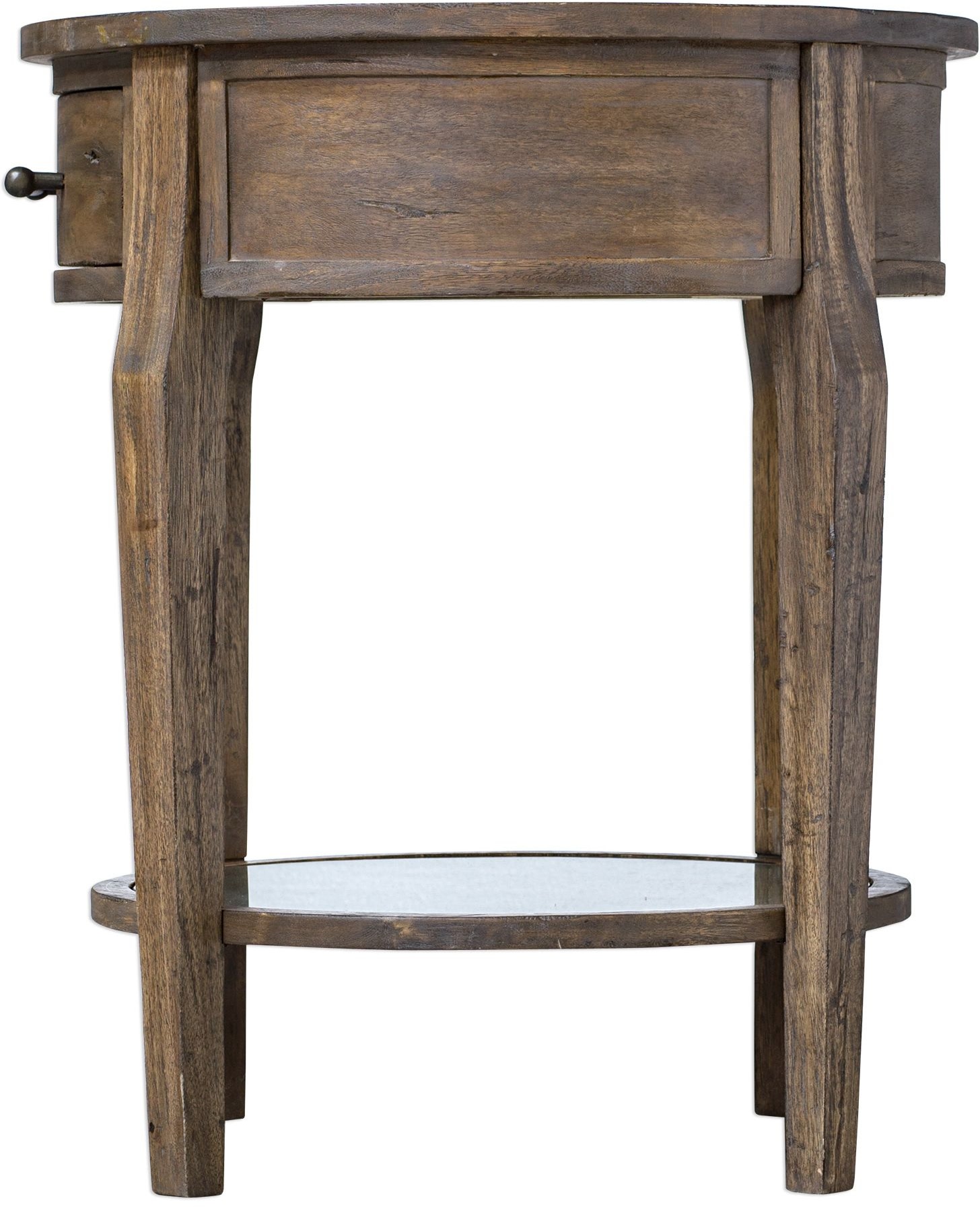 Uttermost 25418 Natural Raelynn 241/2"L Glass & Wood Accent Table eBay