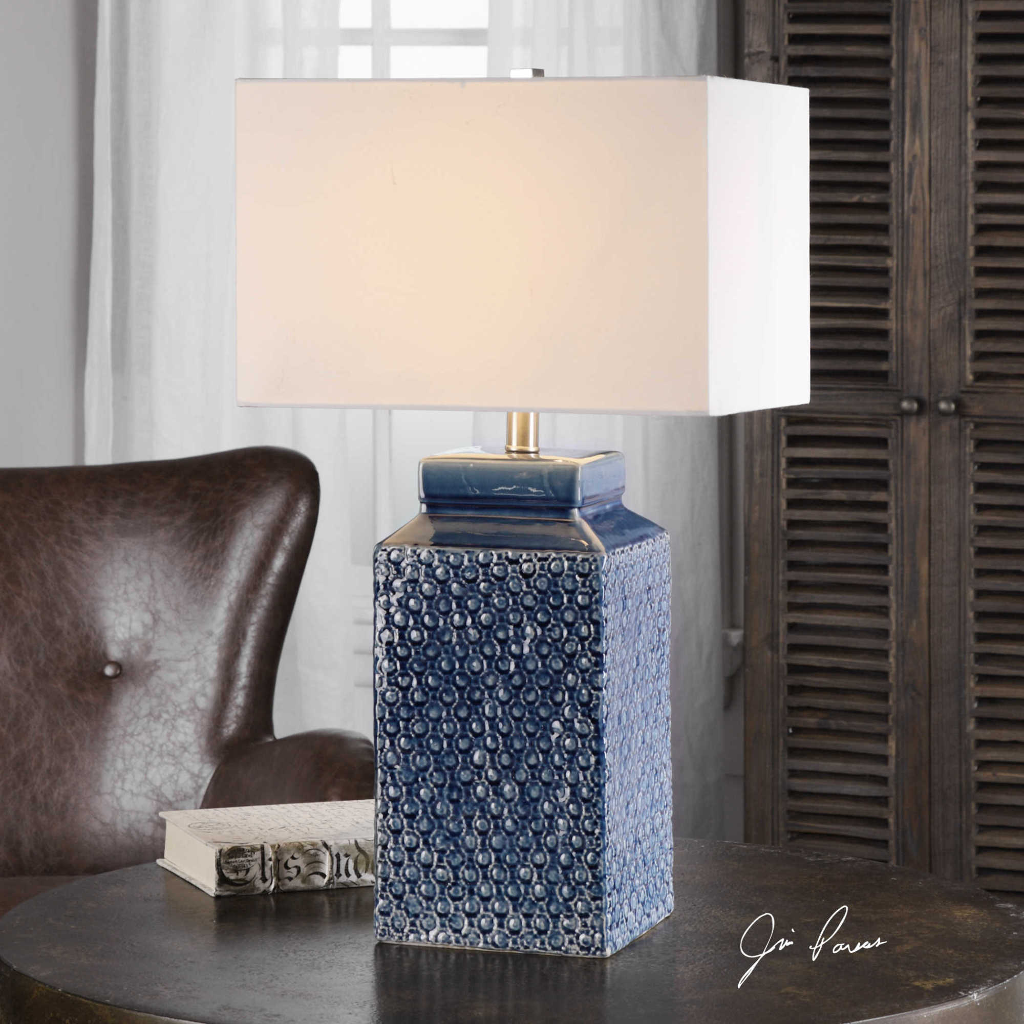 Uttermost 27229 1 Blue Pero 1 Light 27 H Table Lamp With