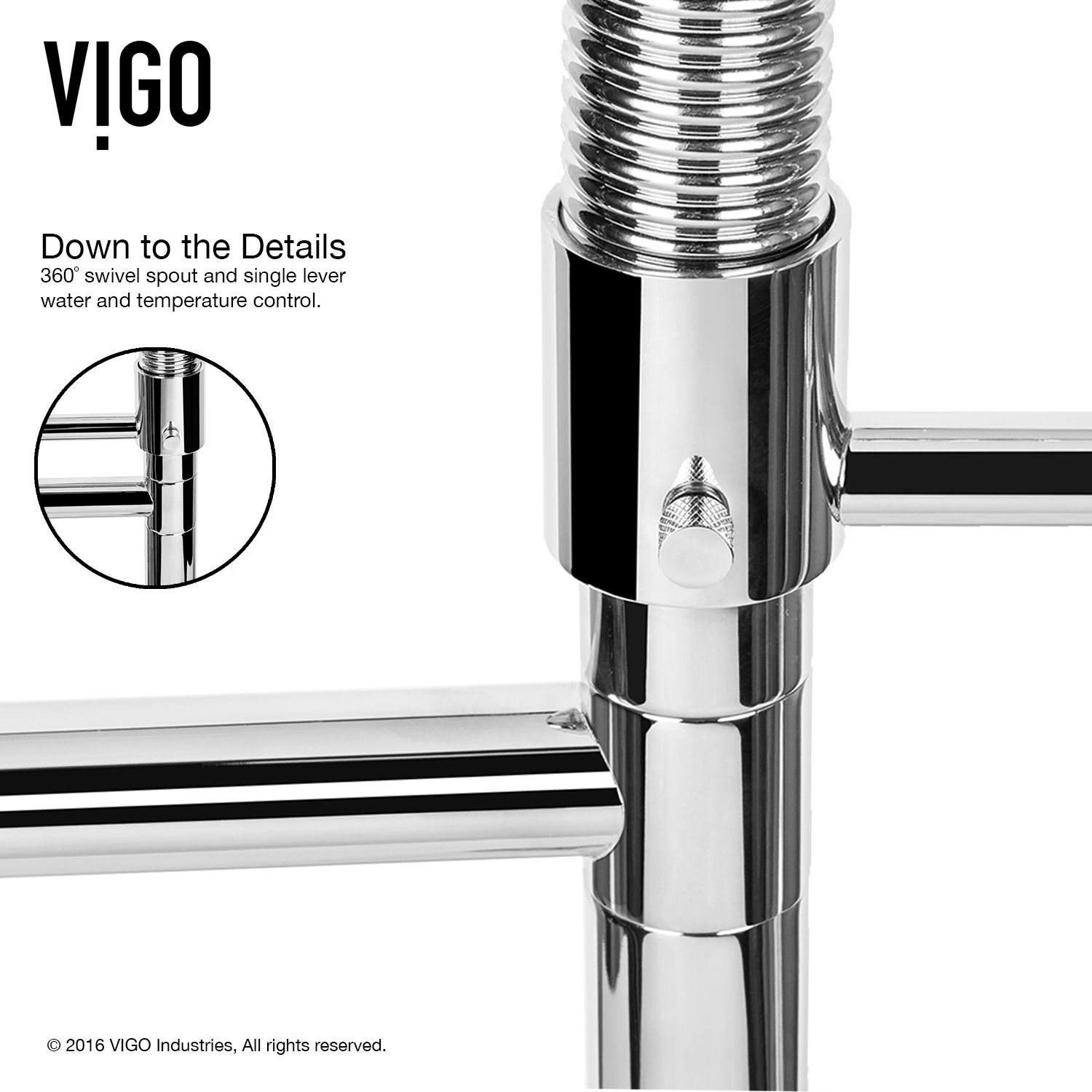 Vigo VG02007 Zurich 1.8 GPM 1 Hole Pre Rinse Kitchen Sink Faucet