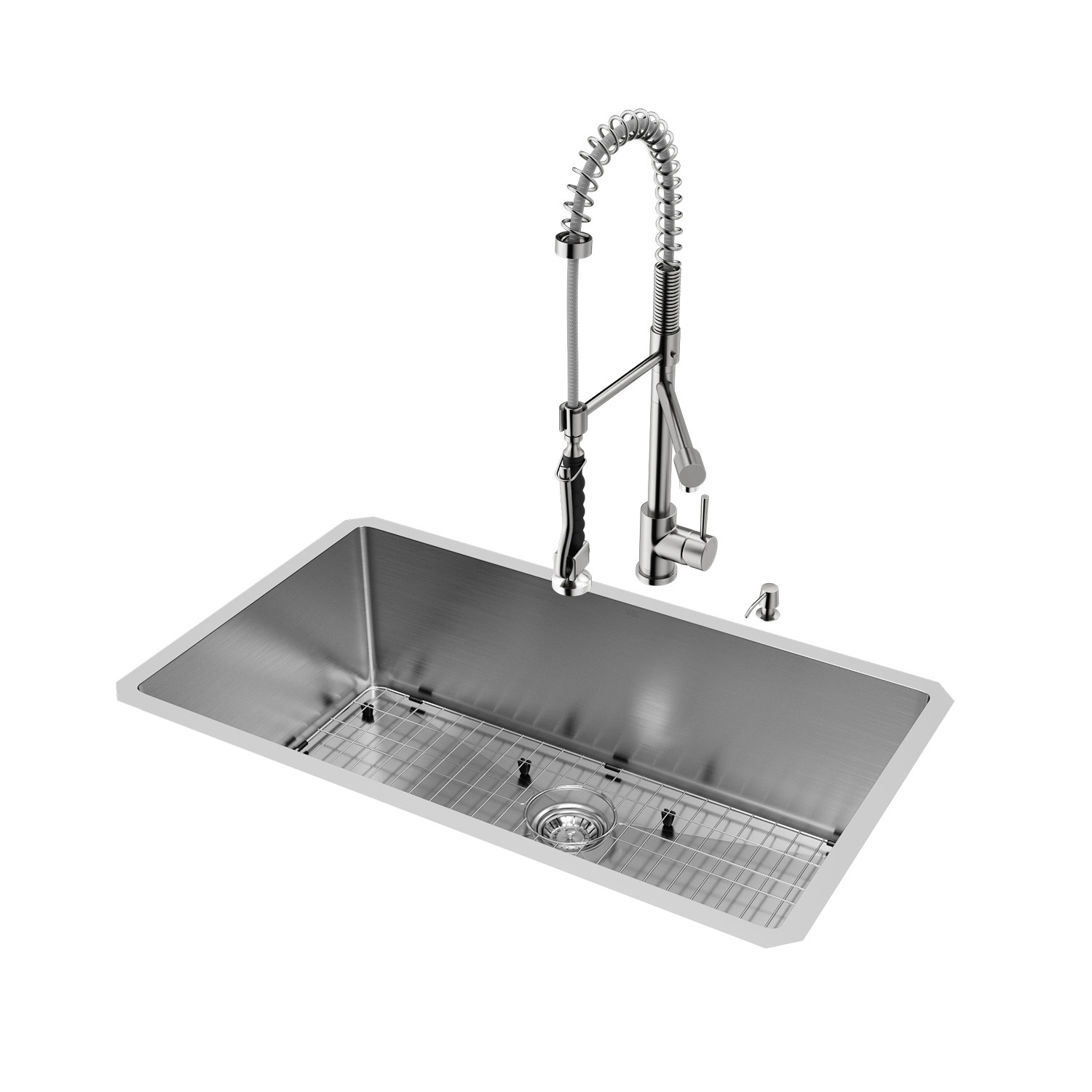 Vigo VG15165 32" Single Basin Undermount Kitchen Sink Stainless Steel