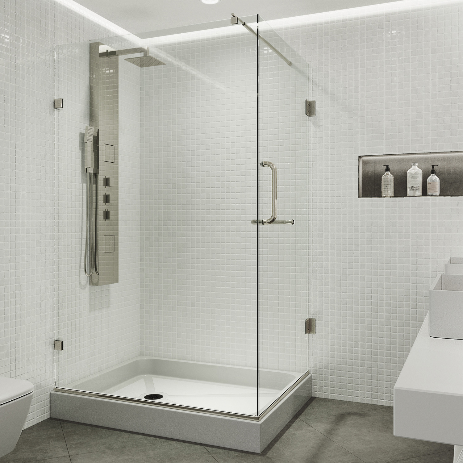Vigo Vg601236wr Clear Brushed Nickel 36 X48 Frameless Shower Details About Vigo Vg601236wr Clear Brushed Nickel 36 X48 Frameless Shower Enclosure