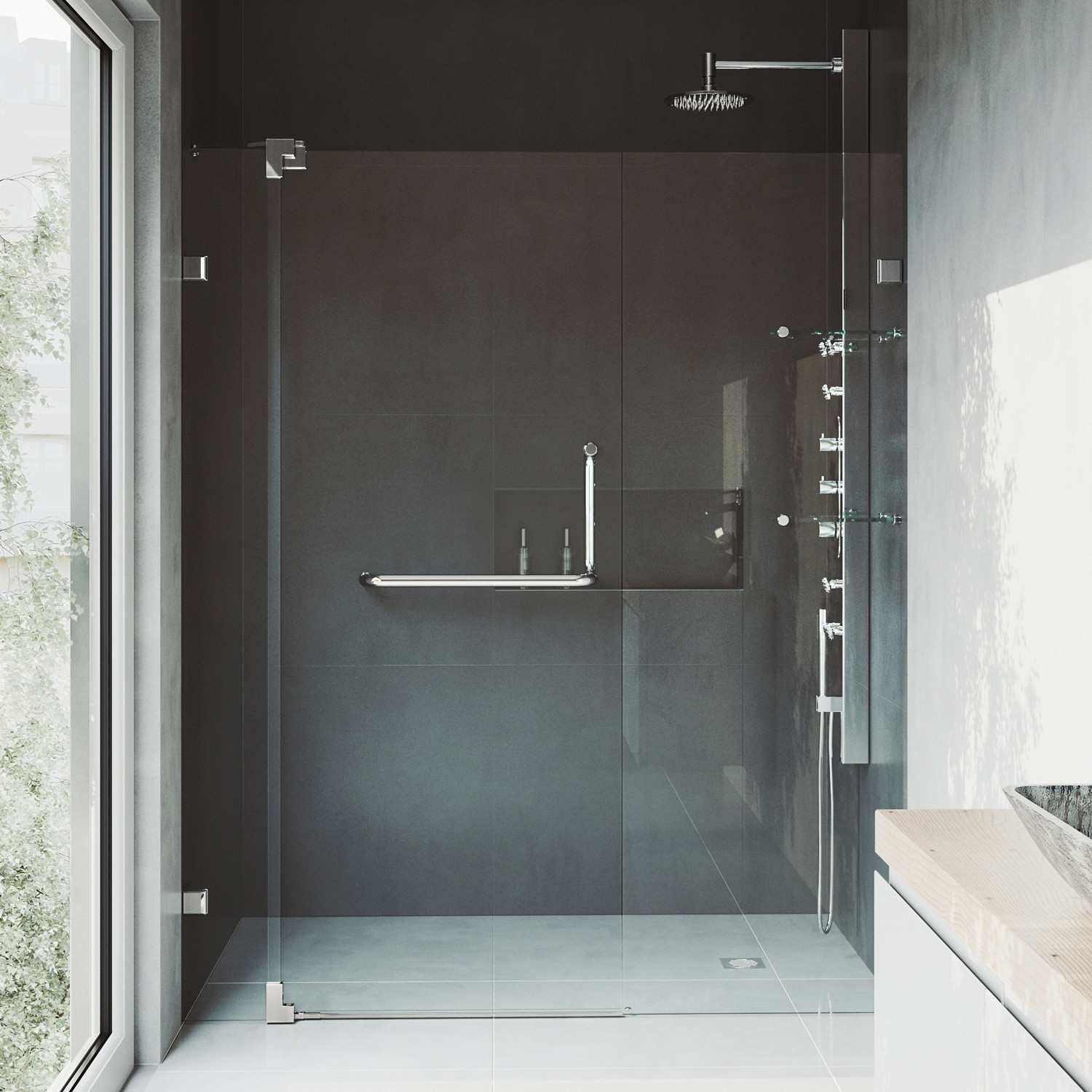 Vigo Vg604248 Piroutte 72 High X 42 48 Wide Hinged Frameless Details About Vigo Vg604248 Piroutte 72 High X 42 48 Wide Hinged Frameless Shower Door With