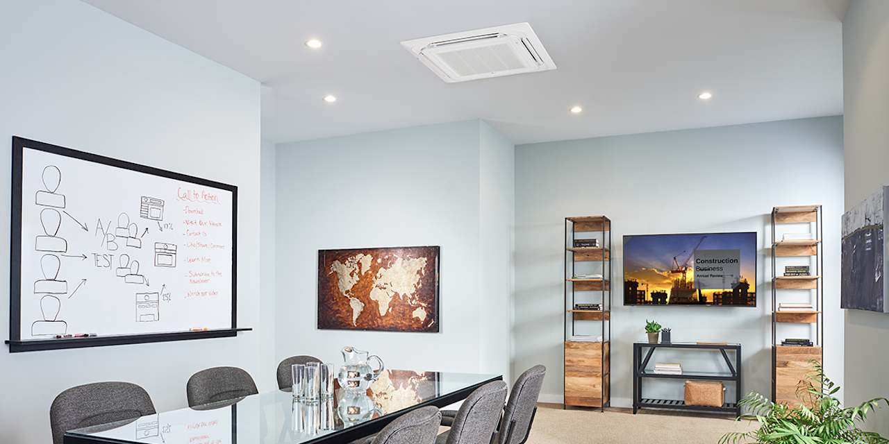 Office with Ceiling Cassette Mini Split