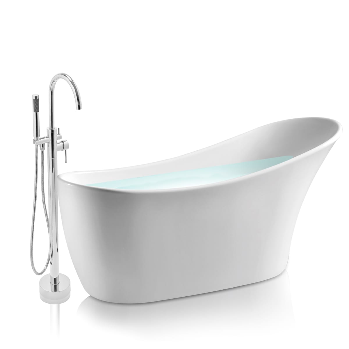 AKDY BT012550 59" Free Standing Acrylic Tub with Center