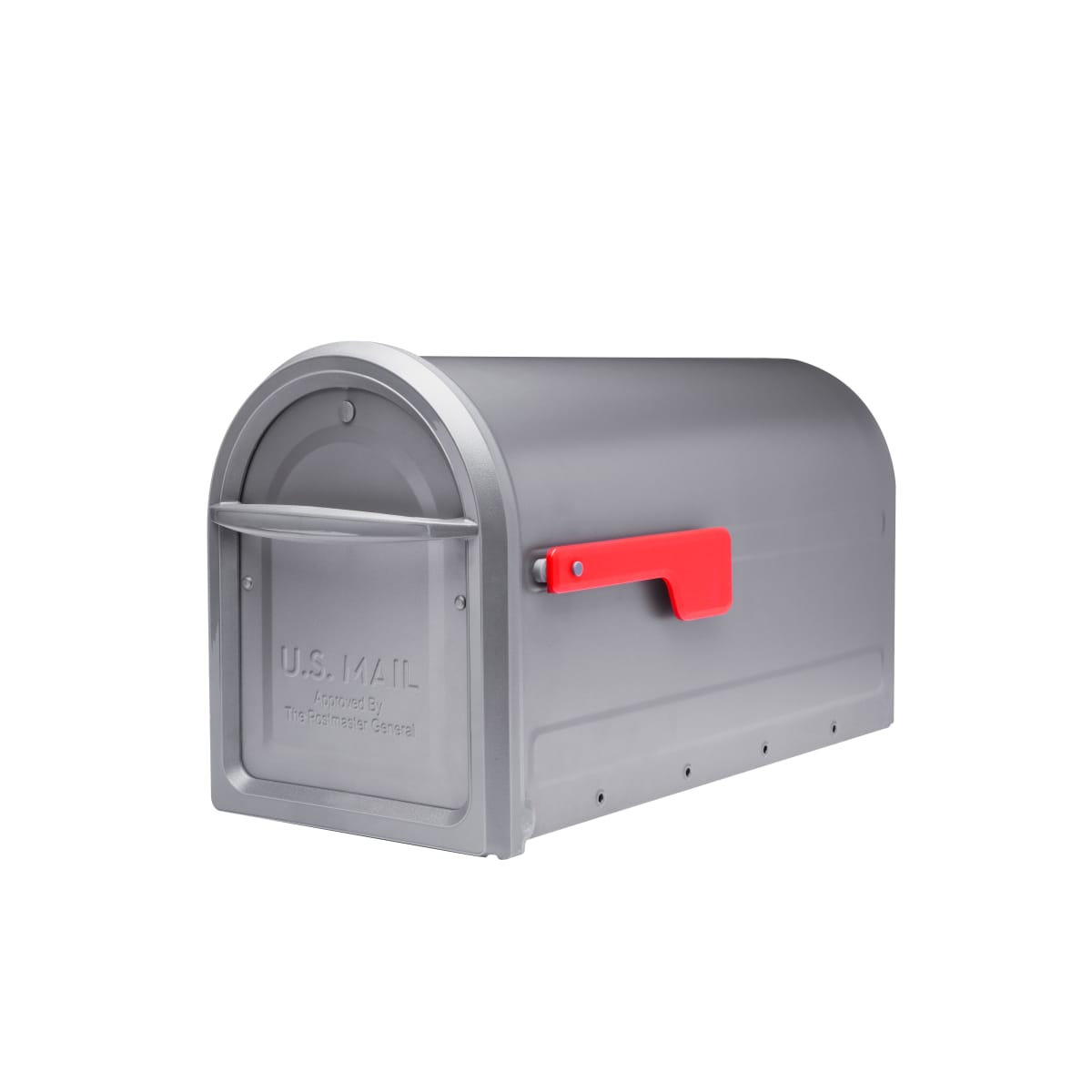 Medium Architectural Mailboxes 7900-2B-R Mapleton Post Mount Black with Red Flag Mailbox