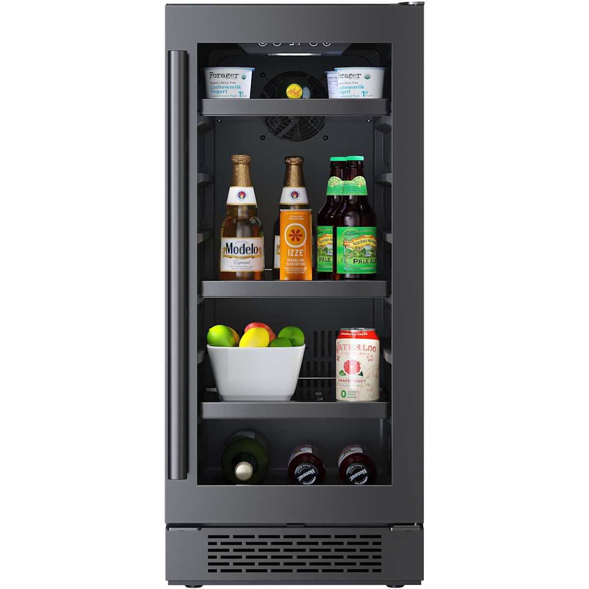 Avallon ABR152BLSS 15 Inch Wide 86 Can Beverage Center with LED