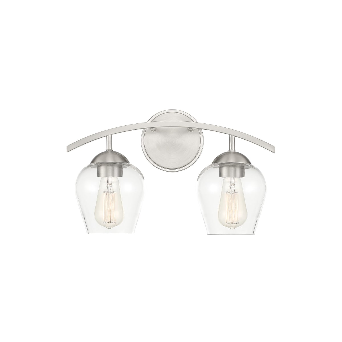 Bellevue 2 Light 16" Wide Bathroom Vanity Light with Clear Glass Shades