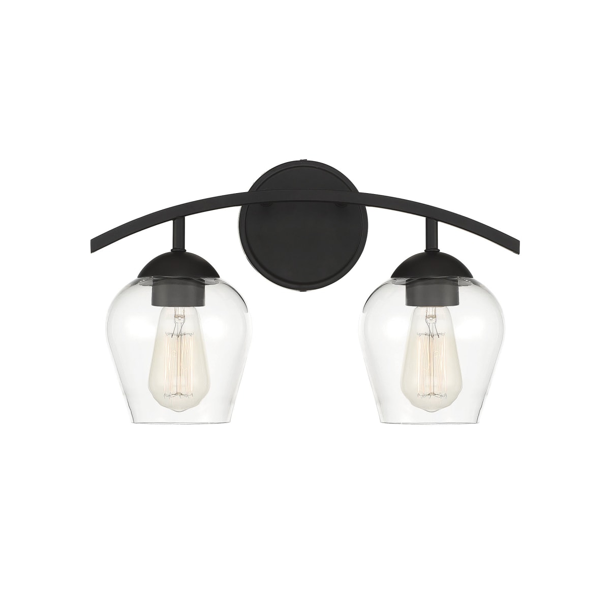 Bellevue 2 Light 16" Wide Bathroom Vanity Light with Clear Glass Shades