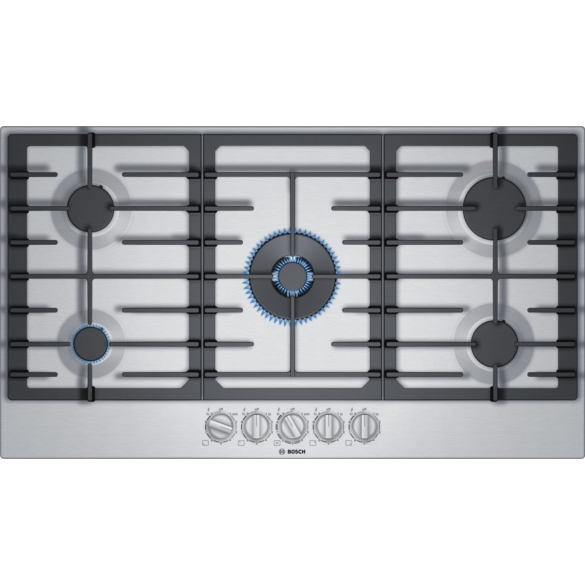 BOSCH NGM8657UC 800 Series Natural Gas Cooktop 36 Inch Stainless steel.
