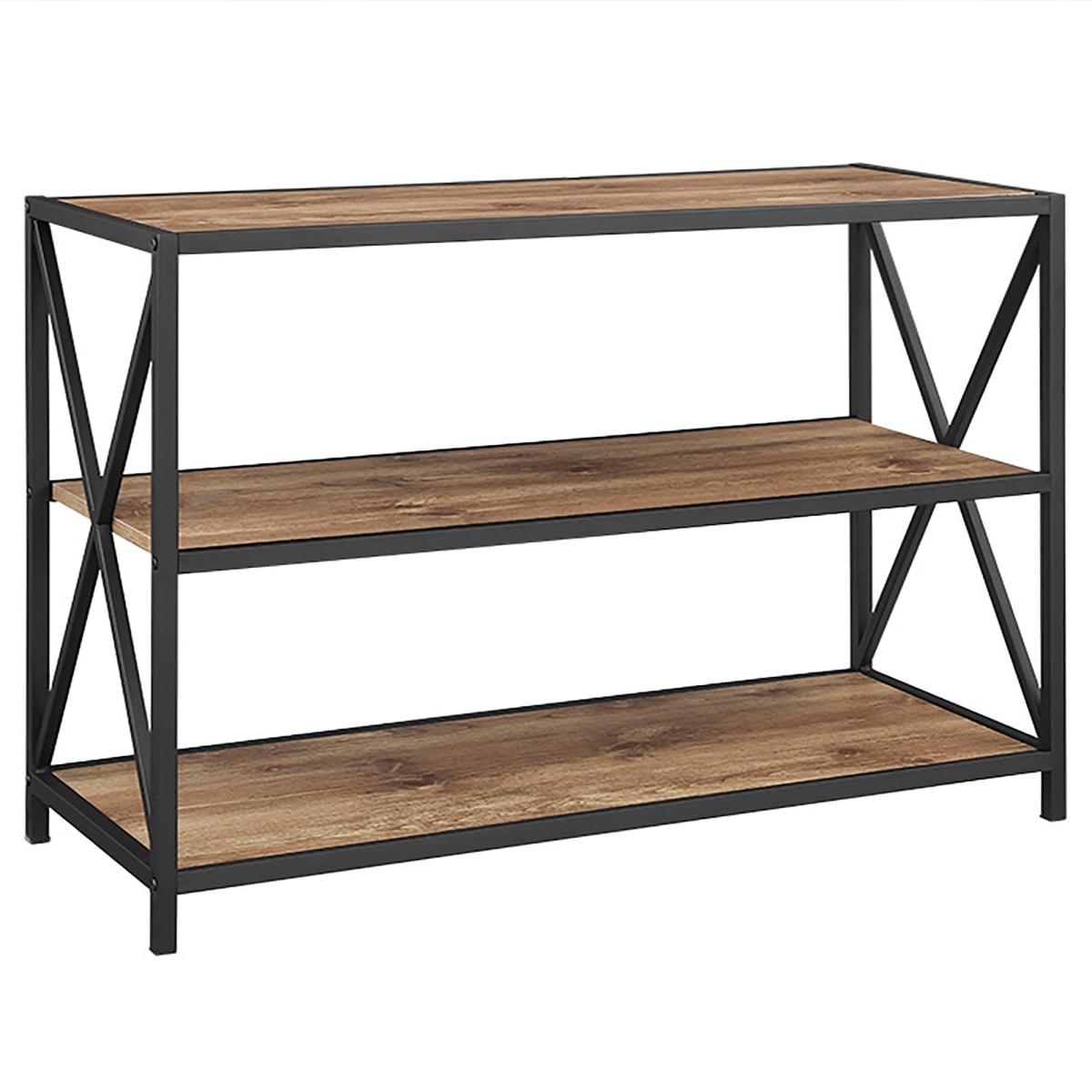 Delacora Bds40xmwbw X Frame 40 Wide, Rustic Industrial Shelving