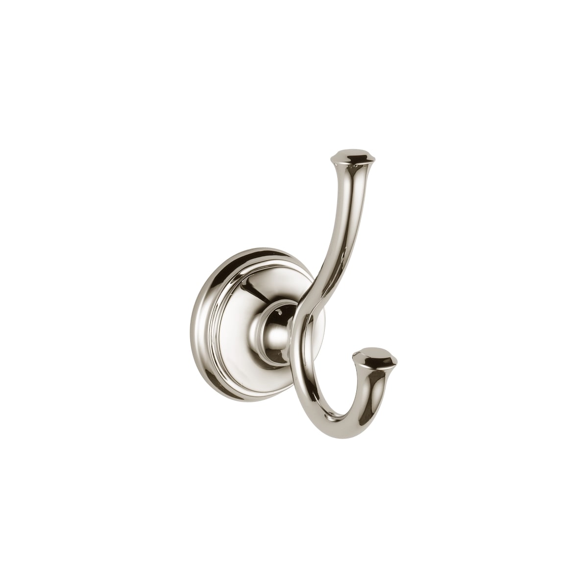 Dryden Double Robe or Towel Hook in Polished Nickel