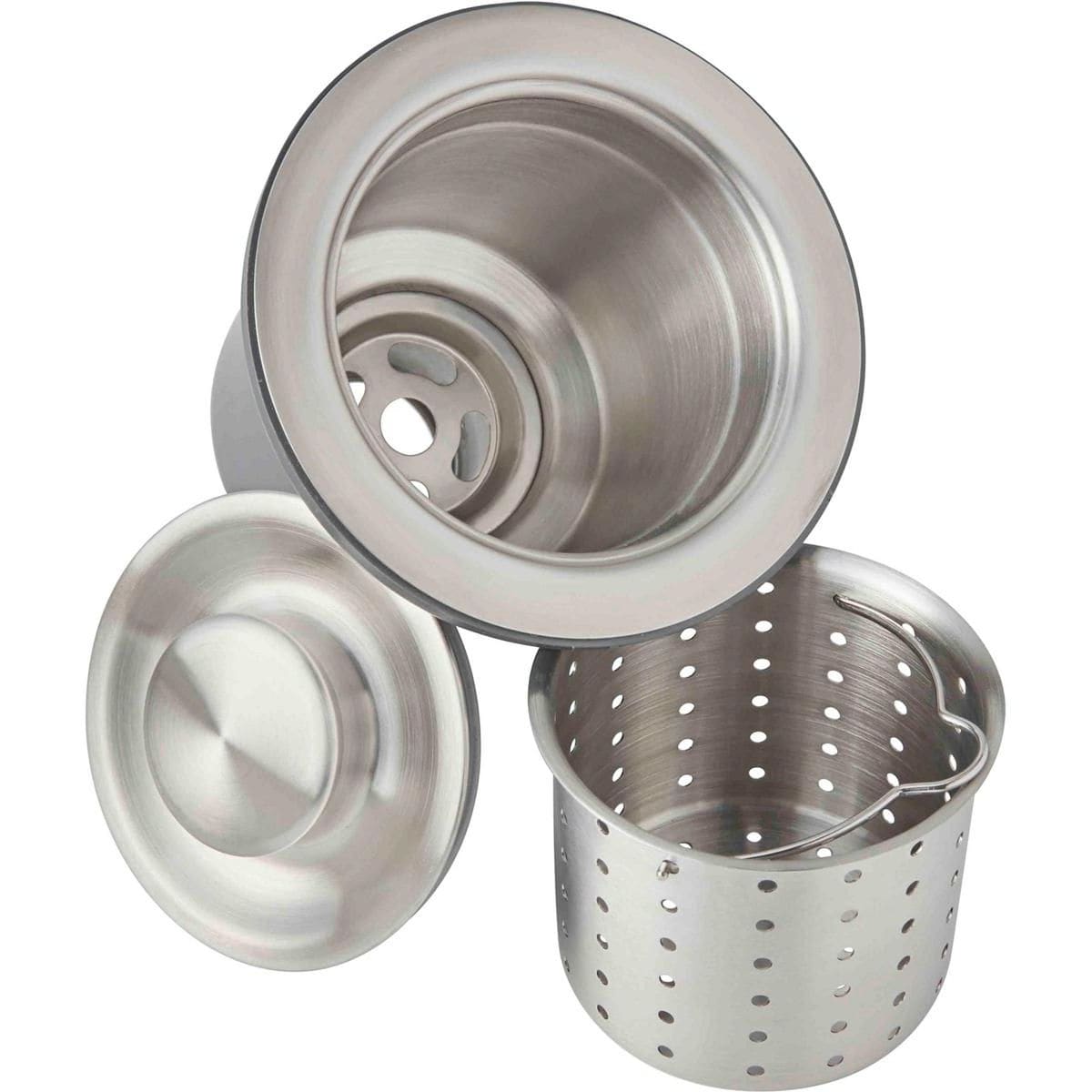 3 1/2 Basket strainer with deep removable basket - Whitehaus