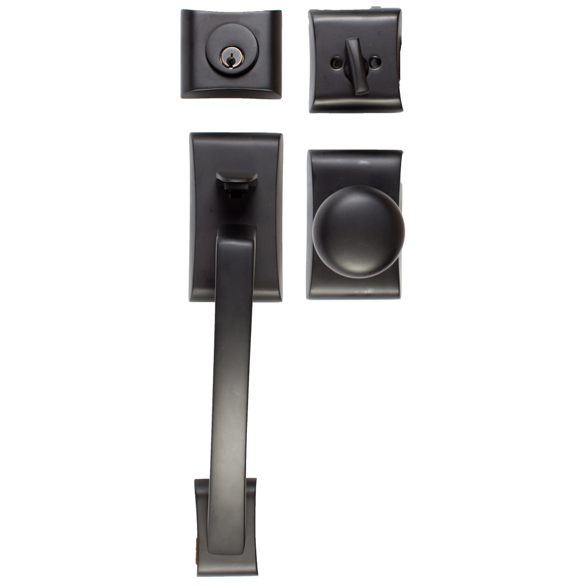 Emtek 4817US19 Ares Single Cylinder Entrance Handleset