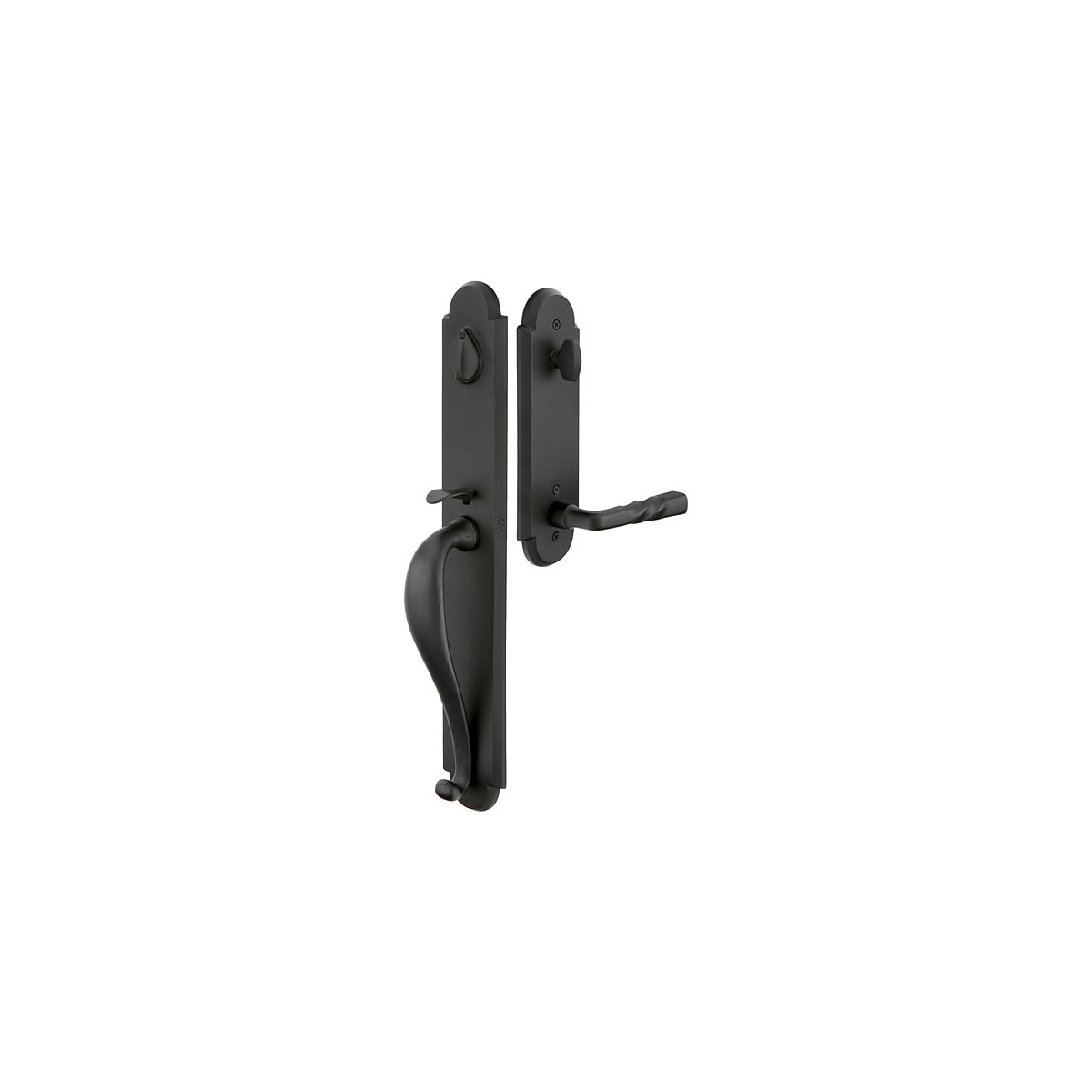 EMTEK Single Cylinder Denver Entry Set with Matching Finish Montrose Lever  Choice of Left or Right Handing Available in Finishes 451211MTRHFB 