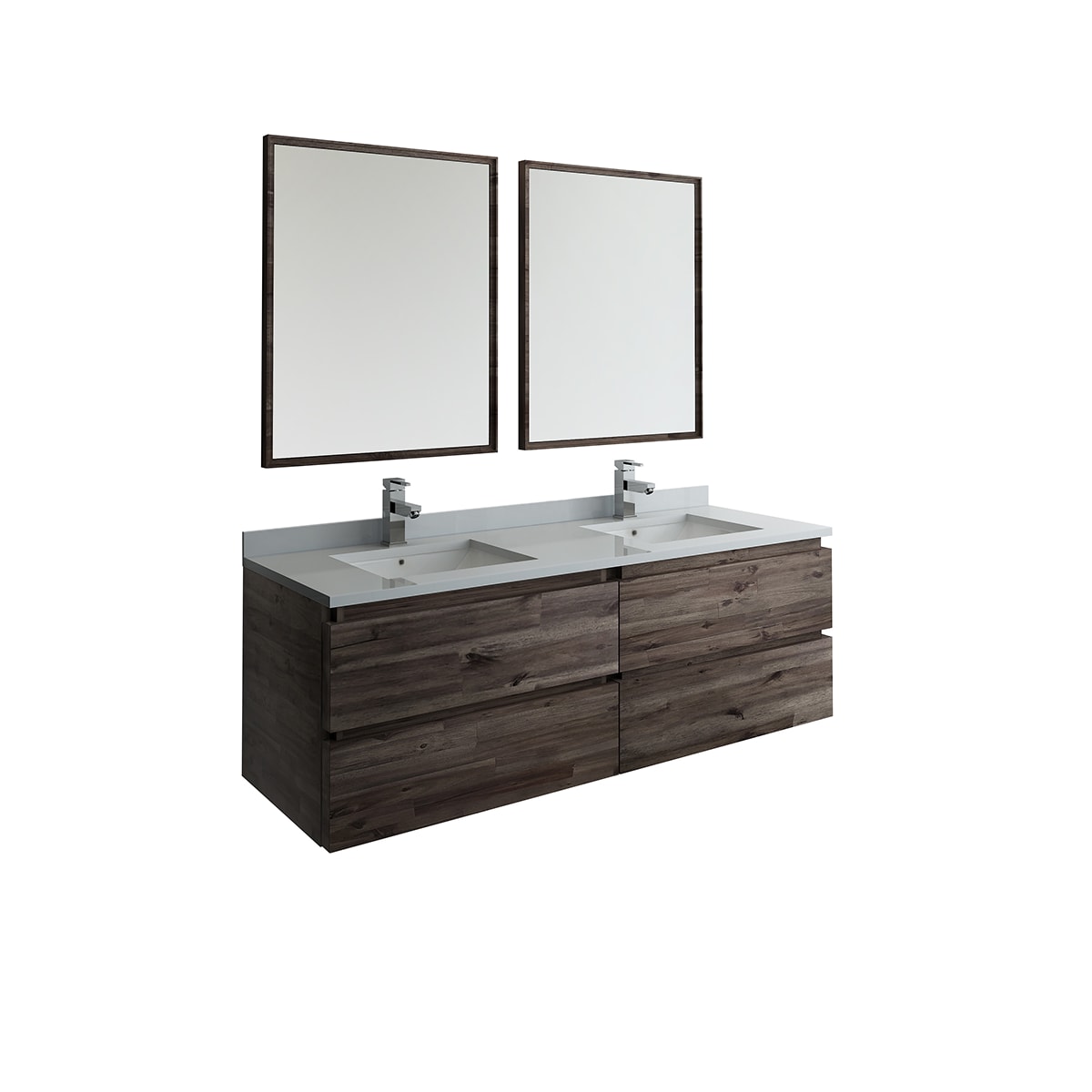 Fresca FVN313030ACA Formosa 60" Wall Mounted Double Basin