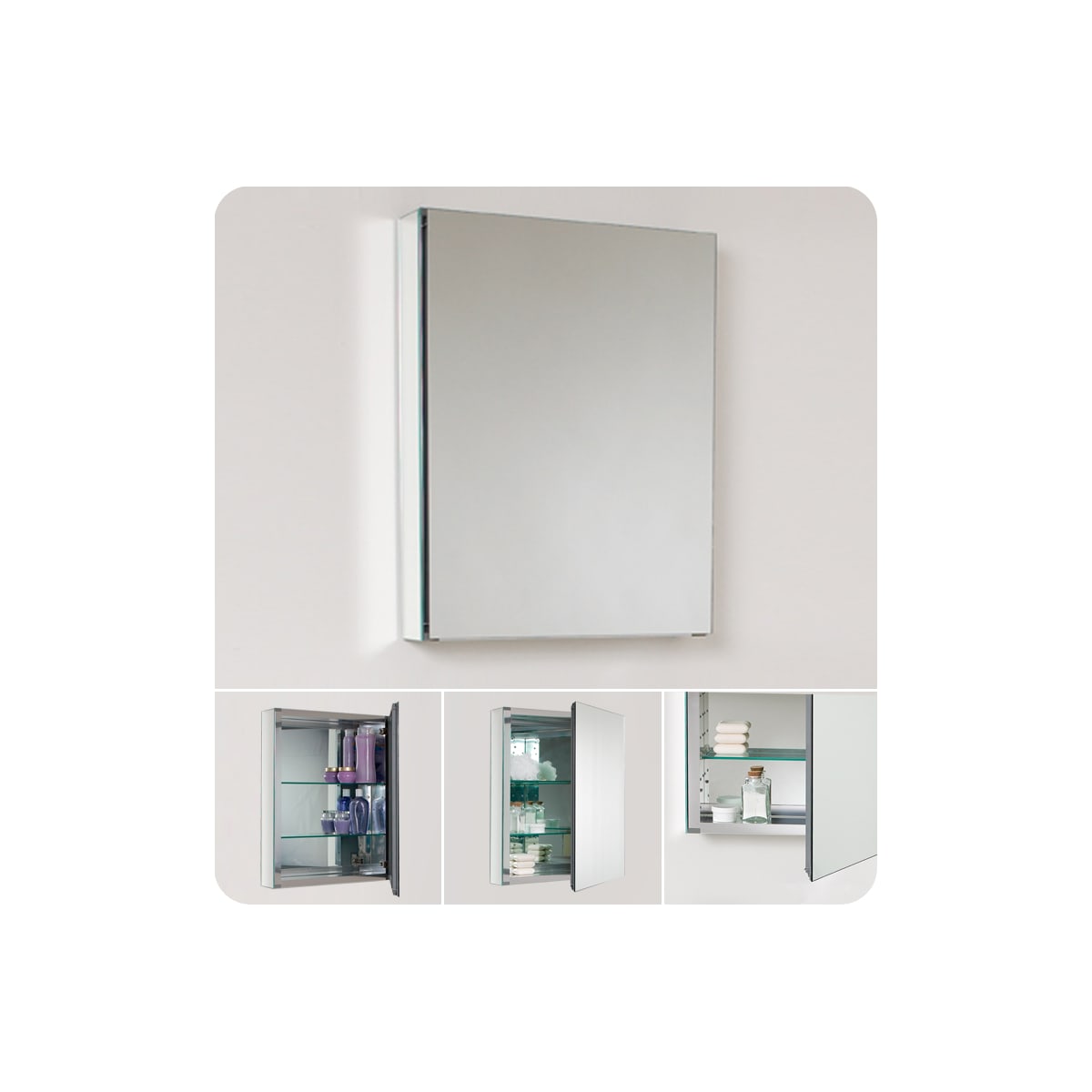 Fresca FMC8058 20" Single Door Frameless Medicine