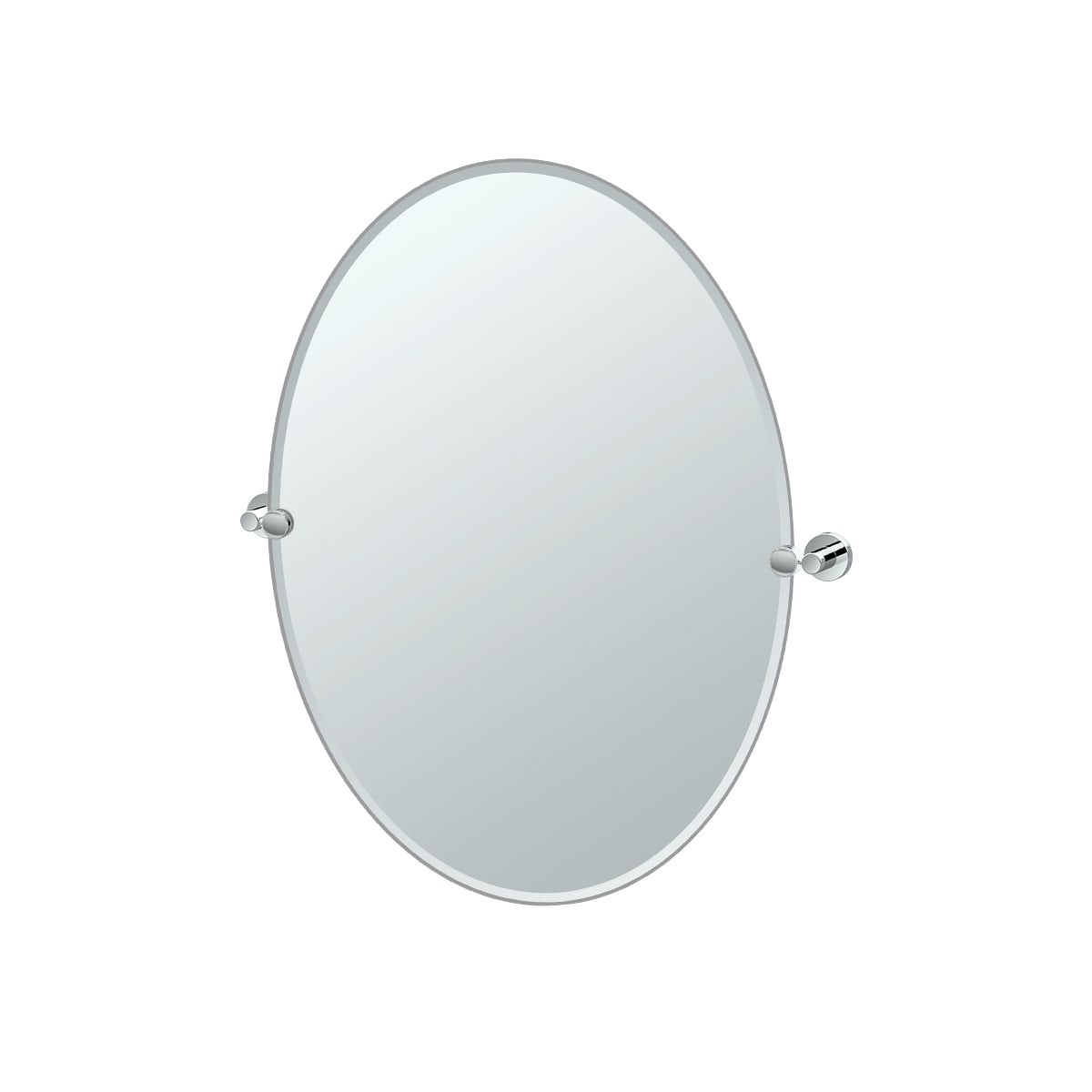 Glam 24 X 32 Beveled Frameless, Oval Tilting Frameless Bathroom Mirror