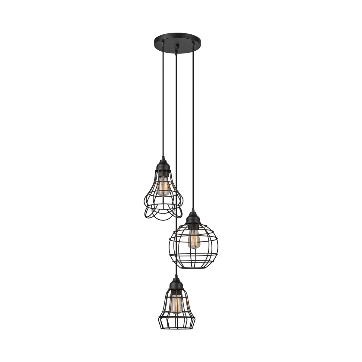 Globe electric 3 light pendant top
