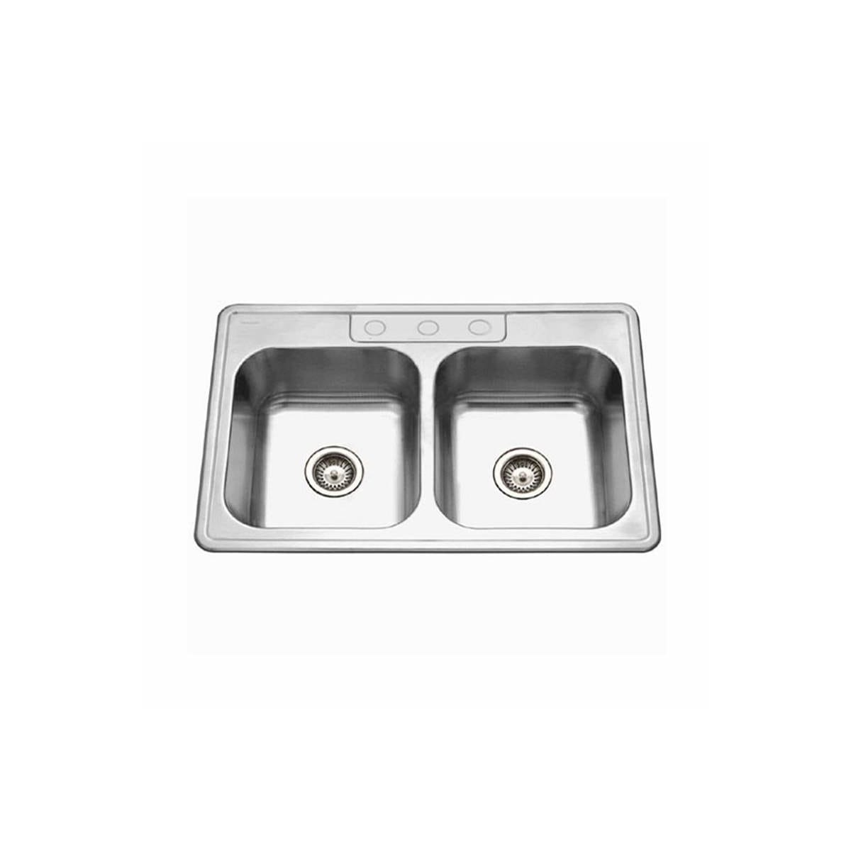 Houzer A3322 65BS3 1 Glowtone 33 Double Basin Drop In Build