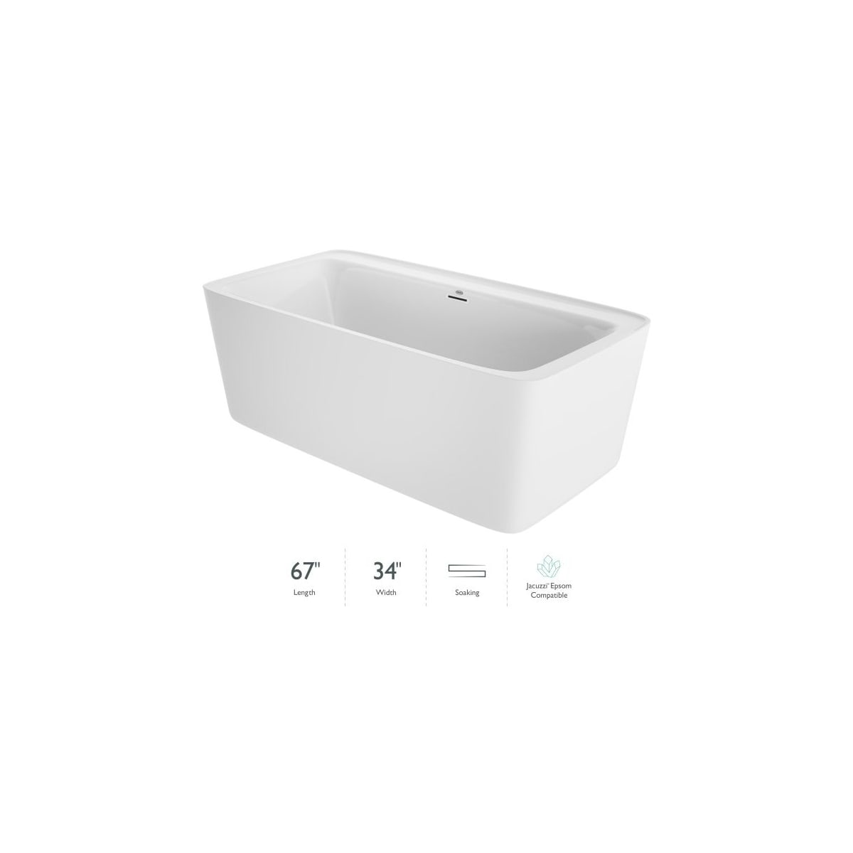 ayu！ Jacuzzi TRF67-3424JOC-AW White / White Drain Amalia 67