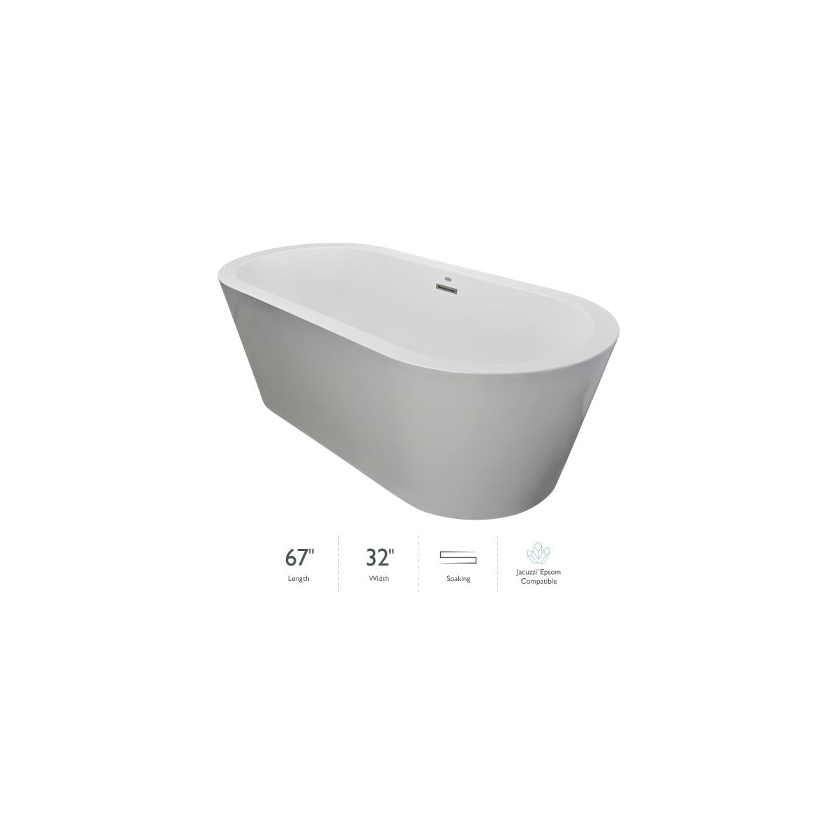 Jacuzzi MZ70C59 Celeste 67 Inch Soaking Bathtub for Jacuzzi MZ70C59 Celeste 67 Inch Soaking Bathtub for